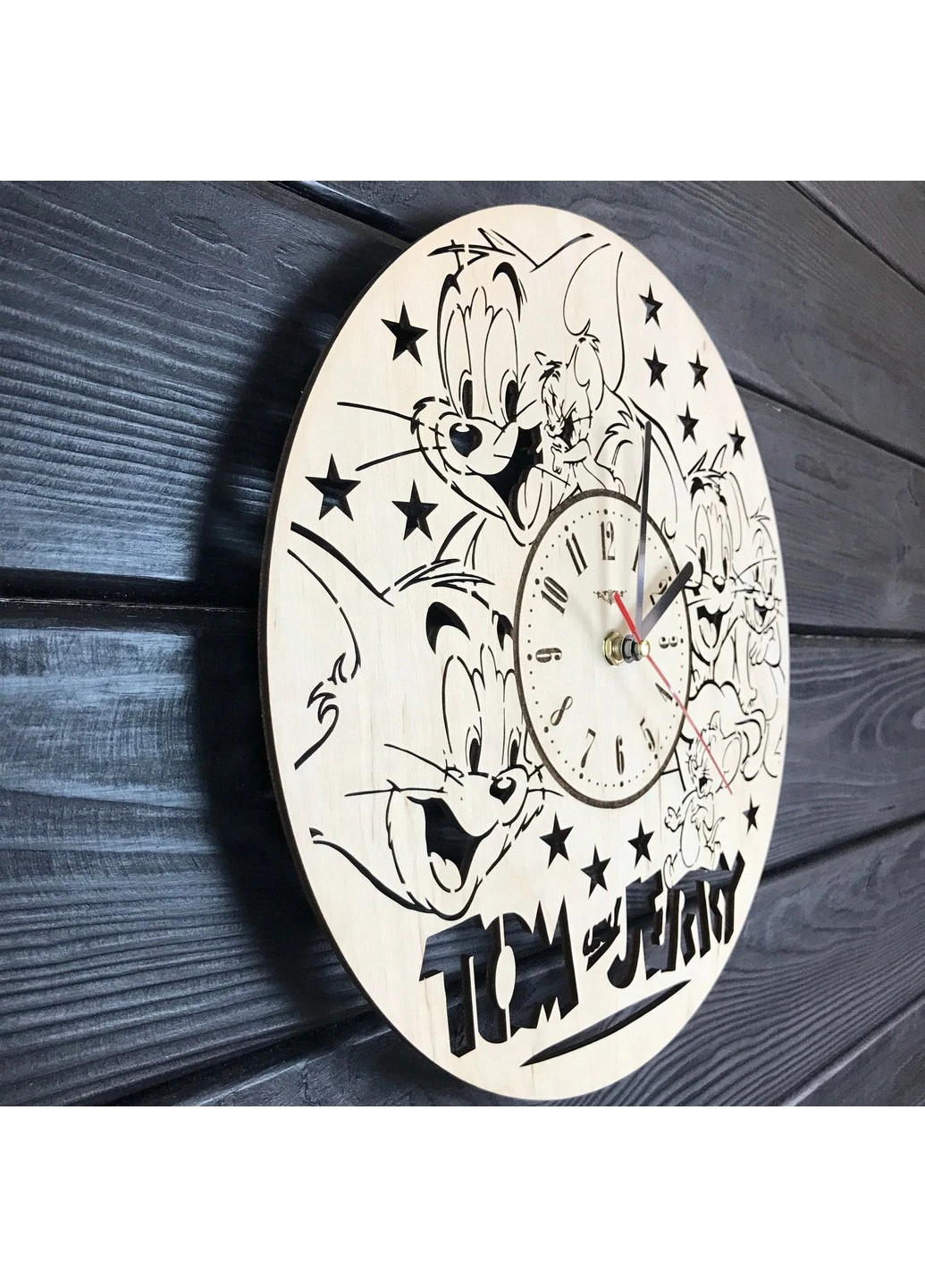 Дитячий декоративний годинник з дерева «Том і Джеррі» 7Arts (253566442)