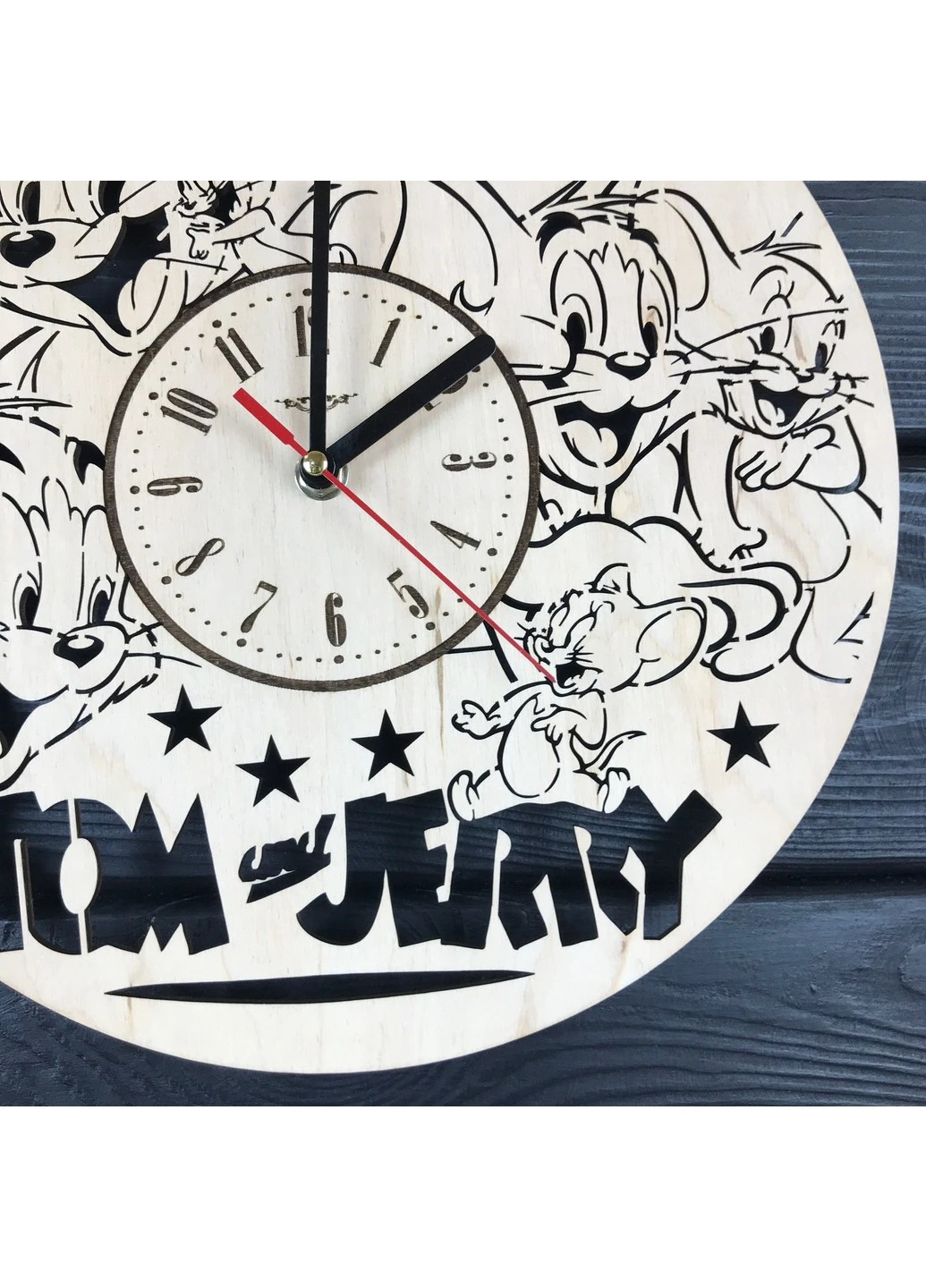 Дитячий декоративний годинник з дерева «Том і Джеррі» 7Arts (253566442)