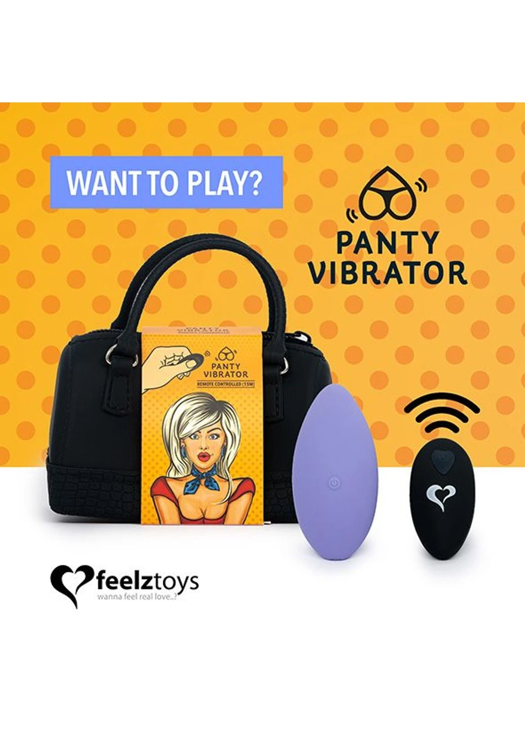 Вібратор в трусики Panty Vibrator Purple з пультом дистанційного керування, 6 режимів робо FeelzToys (254734280)