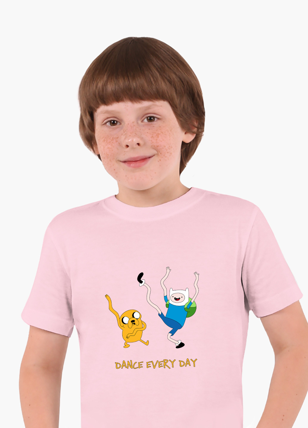 Рожева демісезонна футболка дитяча фінн і джейк пес час пригод (adventure time) (9224-1580) MobiPrint
