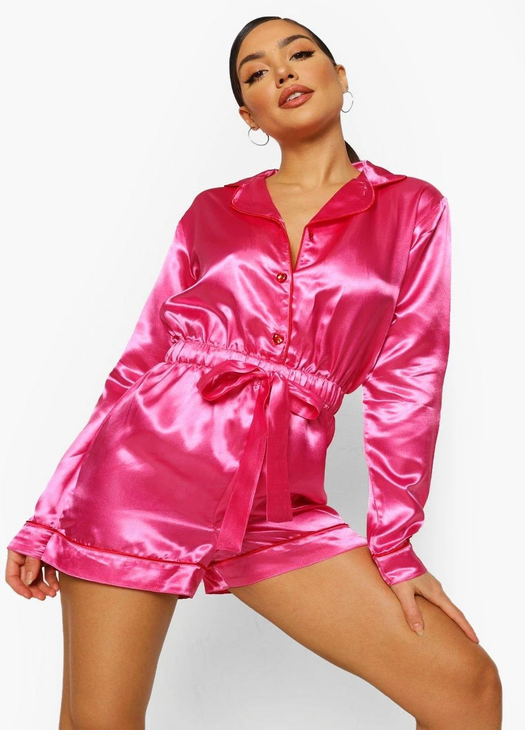 Малиновая всесезон пижама Boohoo