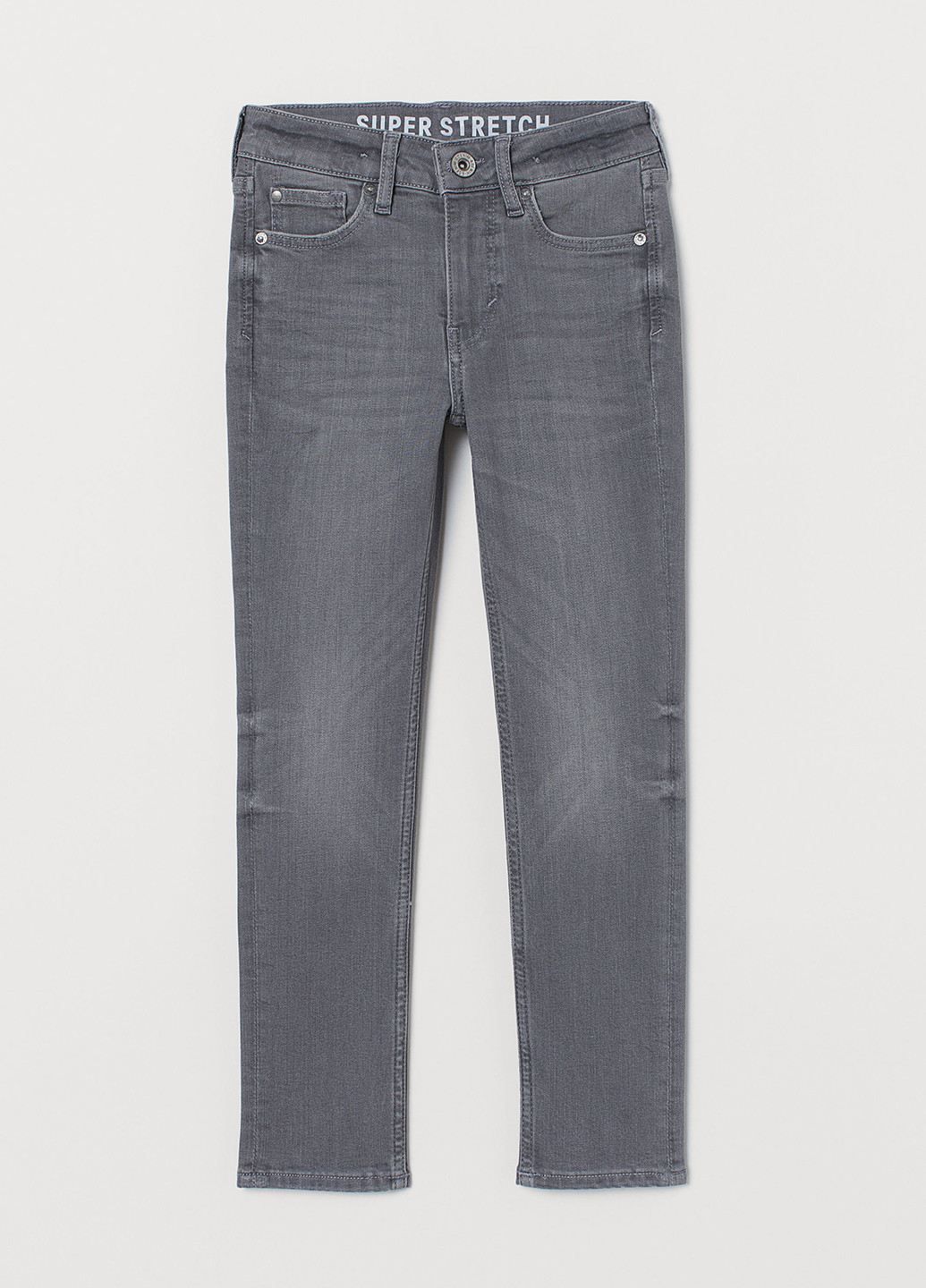 Серые демисезонные слим фит джинсы H&M