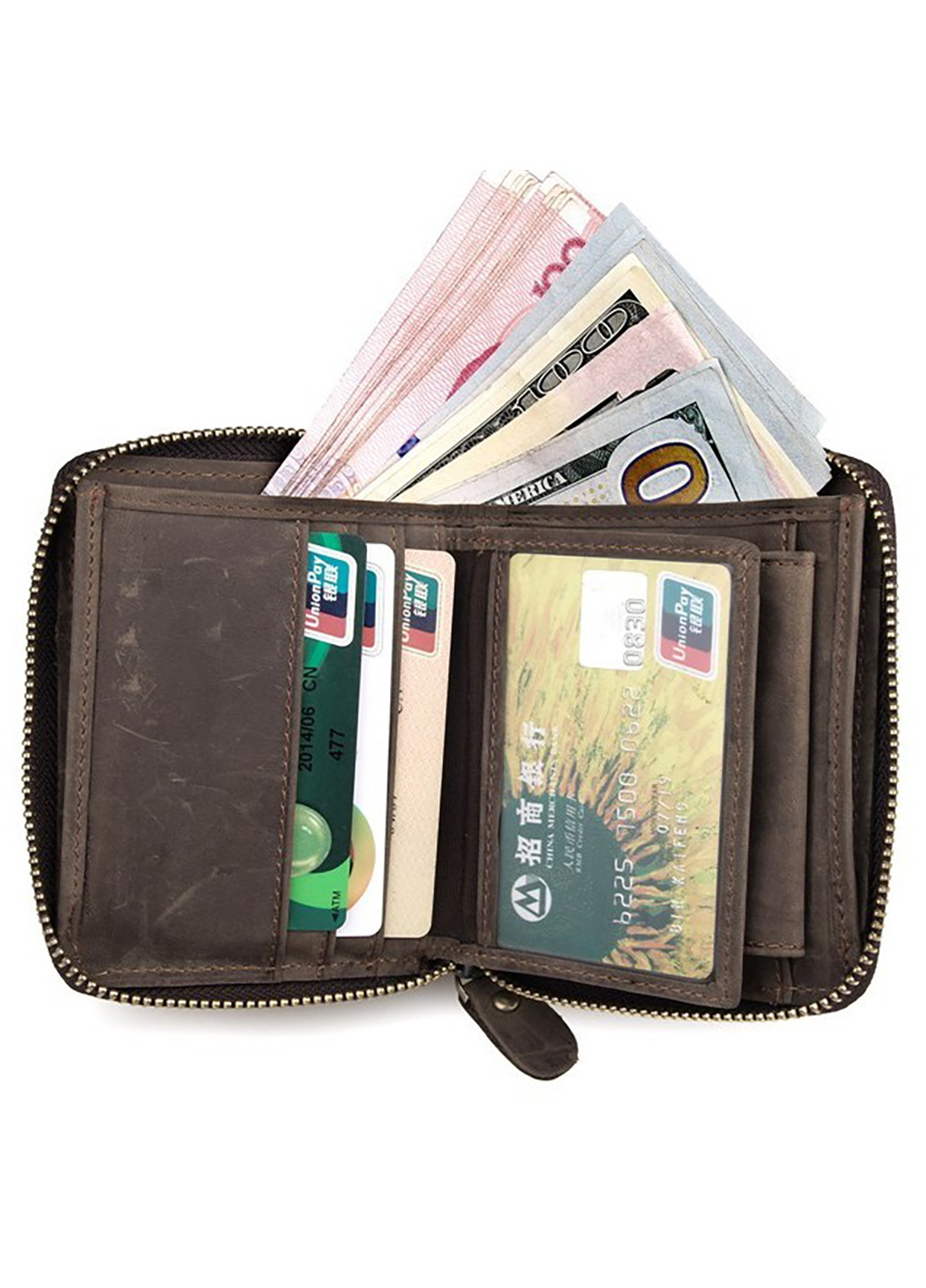 Мужской кожаный кошелек 10х11,5 см Vintage (252129270)