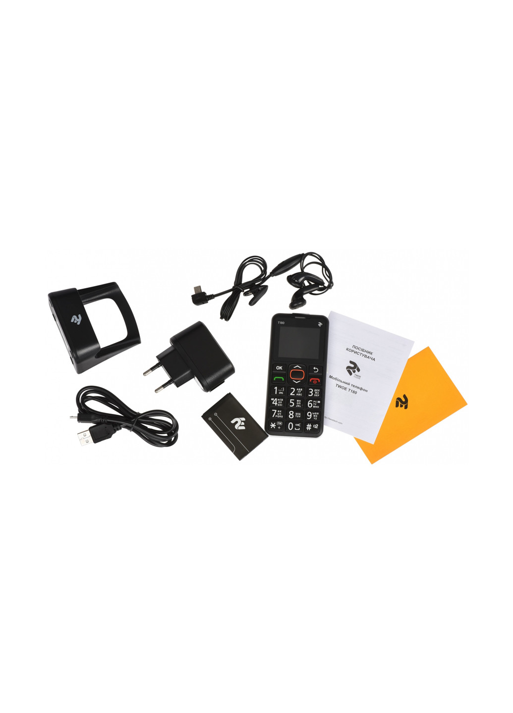 Мобильный телефон (708744071125) 2E 2E T180 SingleSim Black чёрный