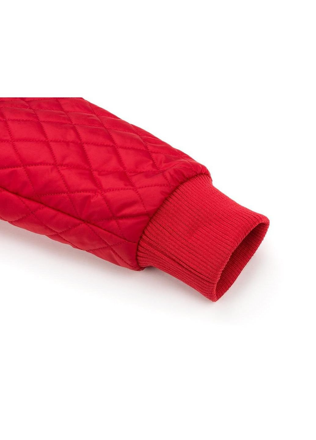 Красная демисезонная куртка стеганая с капюшоном (3439-98b-red) Verscon