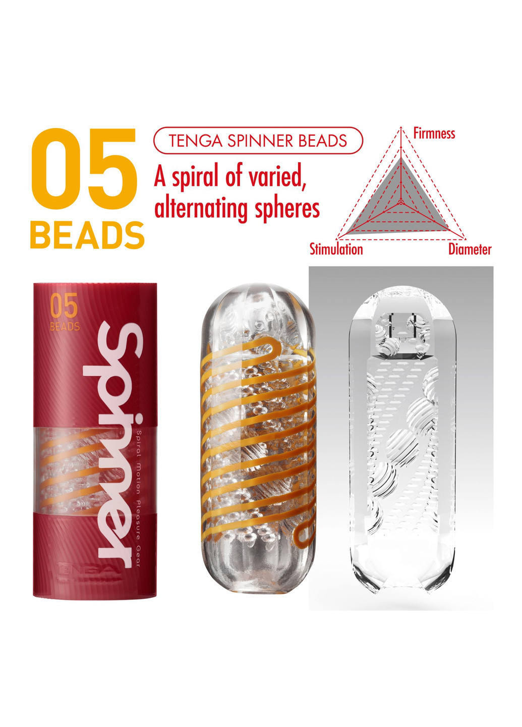 Мастурбатор Spinner 05 Beads з пружною стимулюючою спіраллю всередині Tenga (252022353)