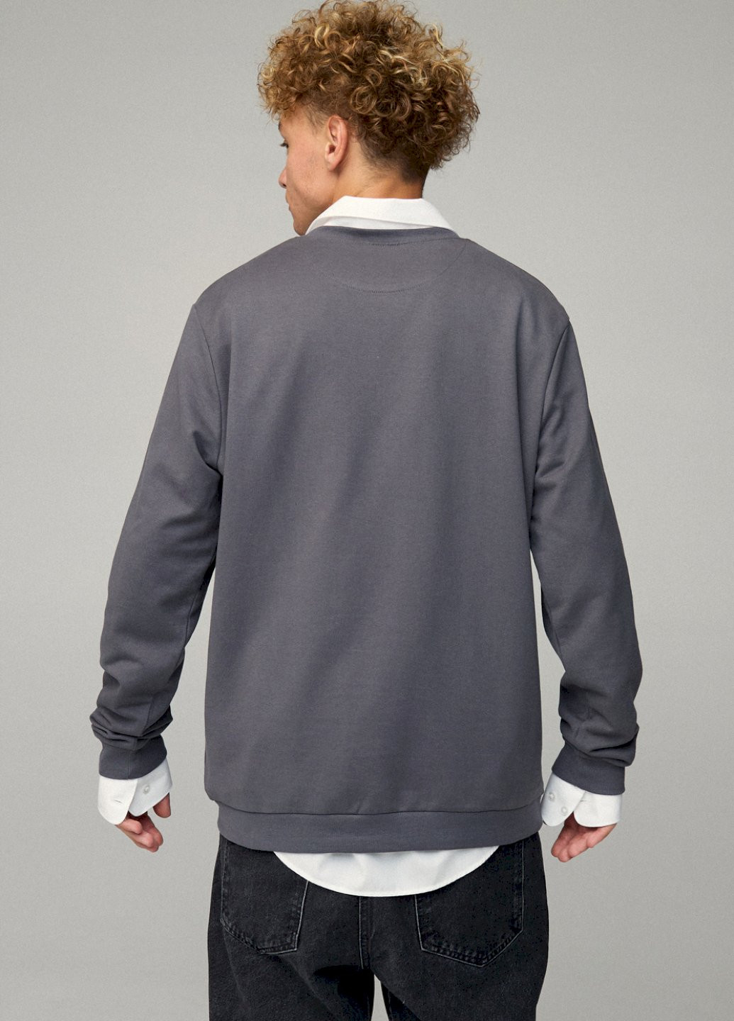 Темно-серый свитшот мужской oversize /no flis/ YAPPI (252258432)