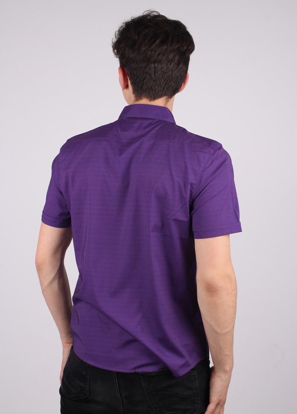 Фиолетовая кэжуал рубашка однотонная New Way