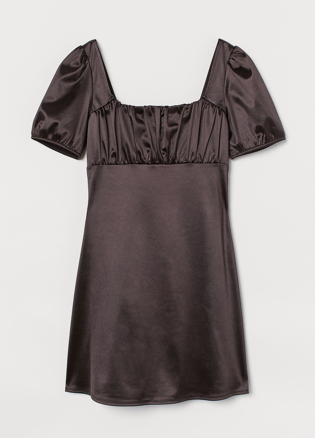 Темно-коричневое кэжуал платье клеш H&M однотонное