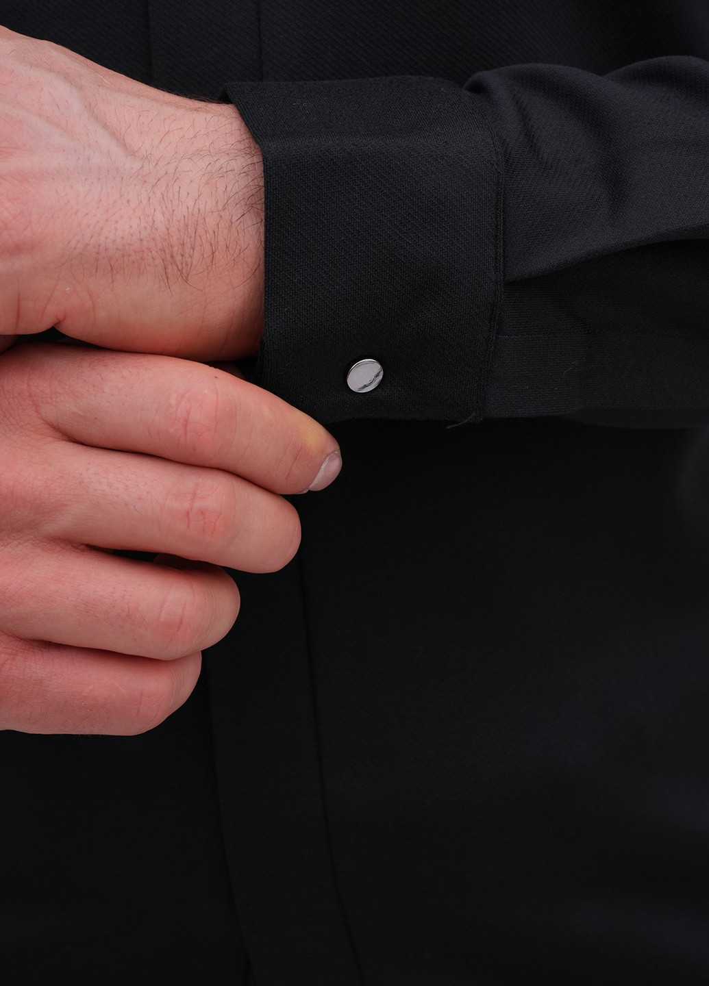 Черная классическая, кэжуал рубашка однотонная Trend Collection