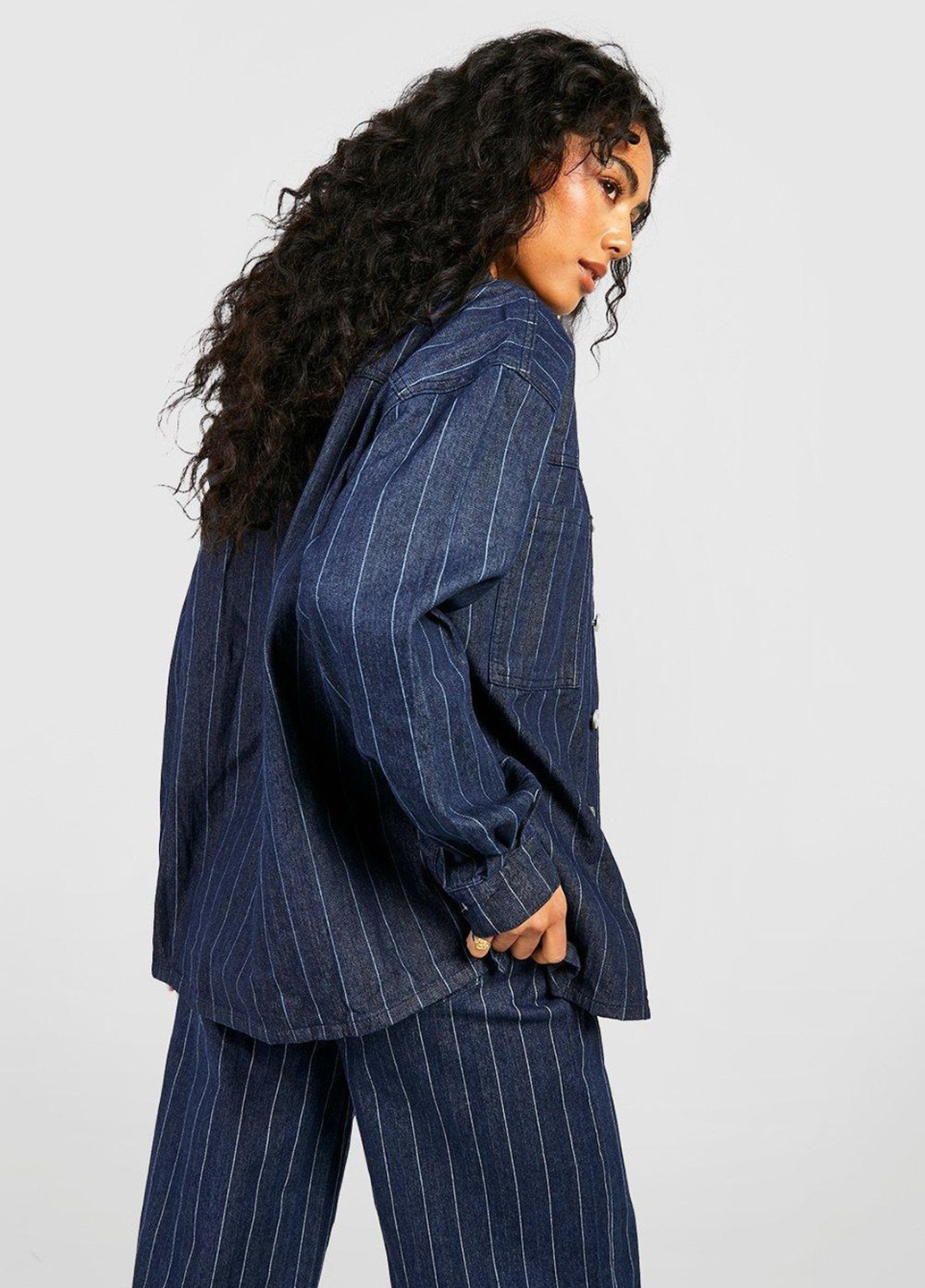 Морской волны кэжуал рубашка в полоску Boohoo