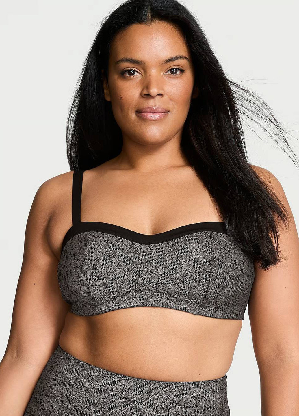 Серый балконет бюстгальтер Victoria's Secret без косточек полиэстер