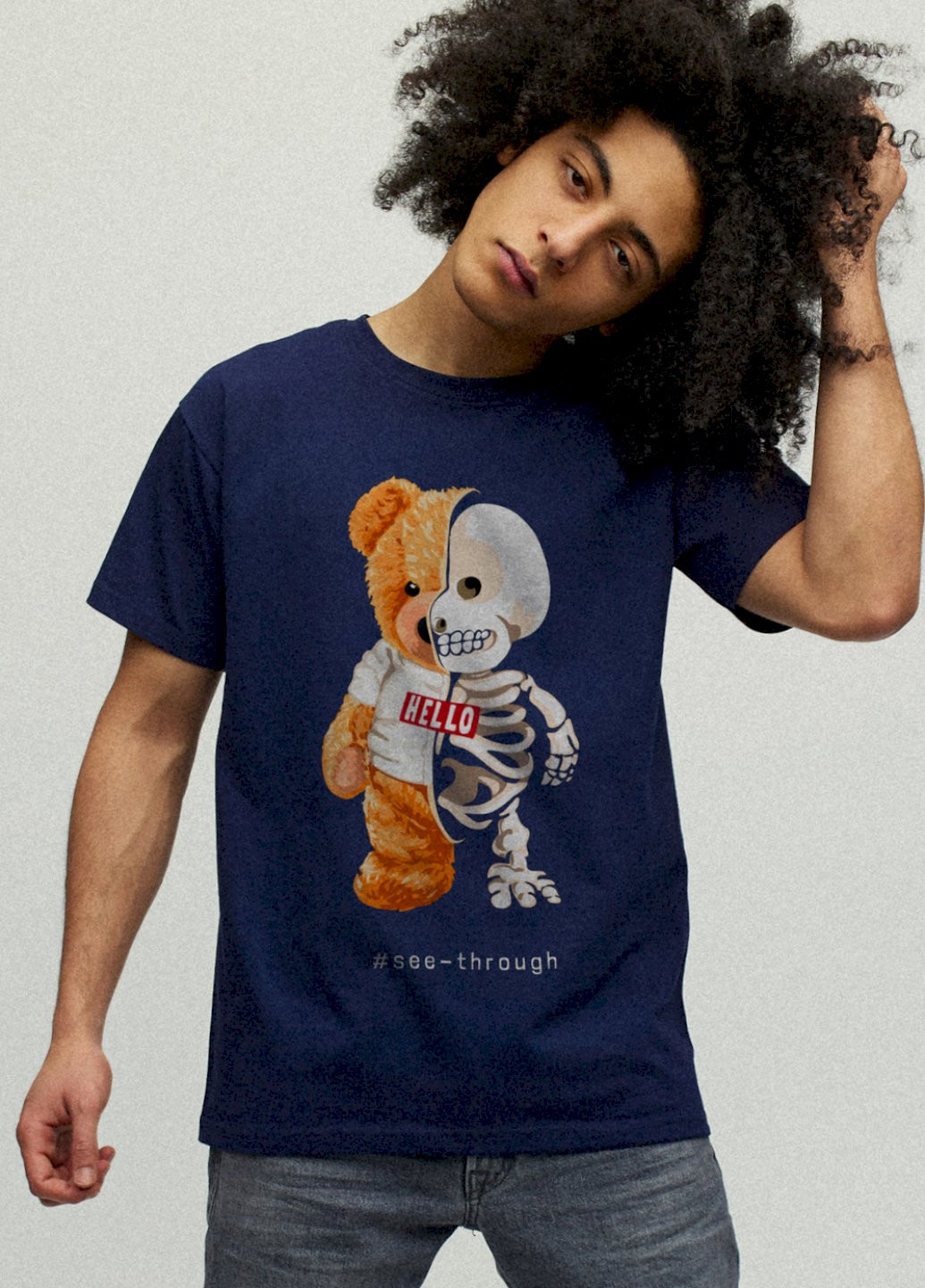 Темно-синяя футболка мужская YAPPI