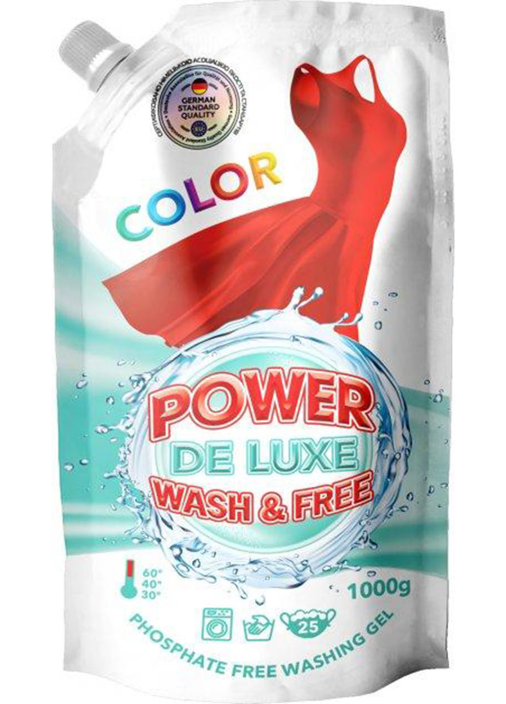 Гель для прання для кольорових речей 1л (25 прань) Power De Luxe (254255825)