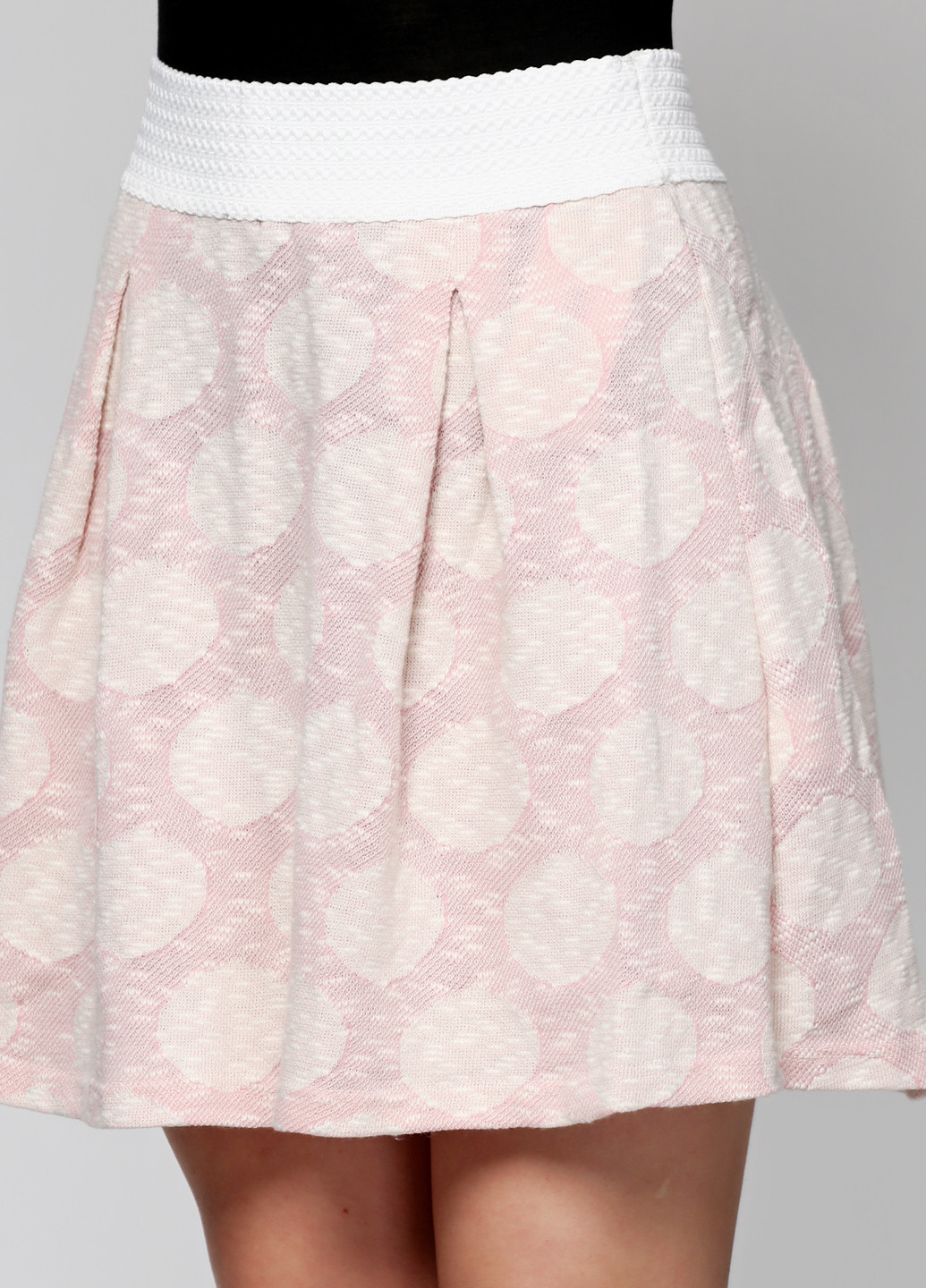 Светло-розовая кэжуал с геометрическим узором юбка Lipsy клешированная
