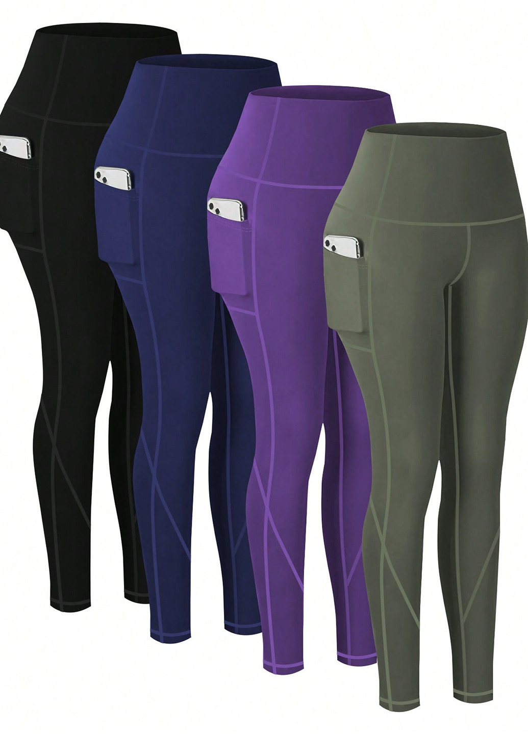 Комбинированные демисезонные леггинсы (4 шт.) SHEIN