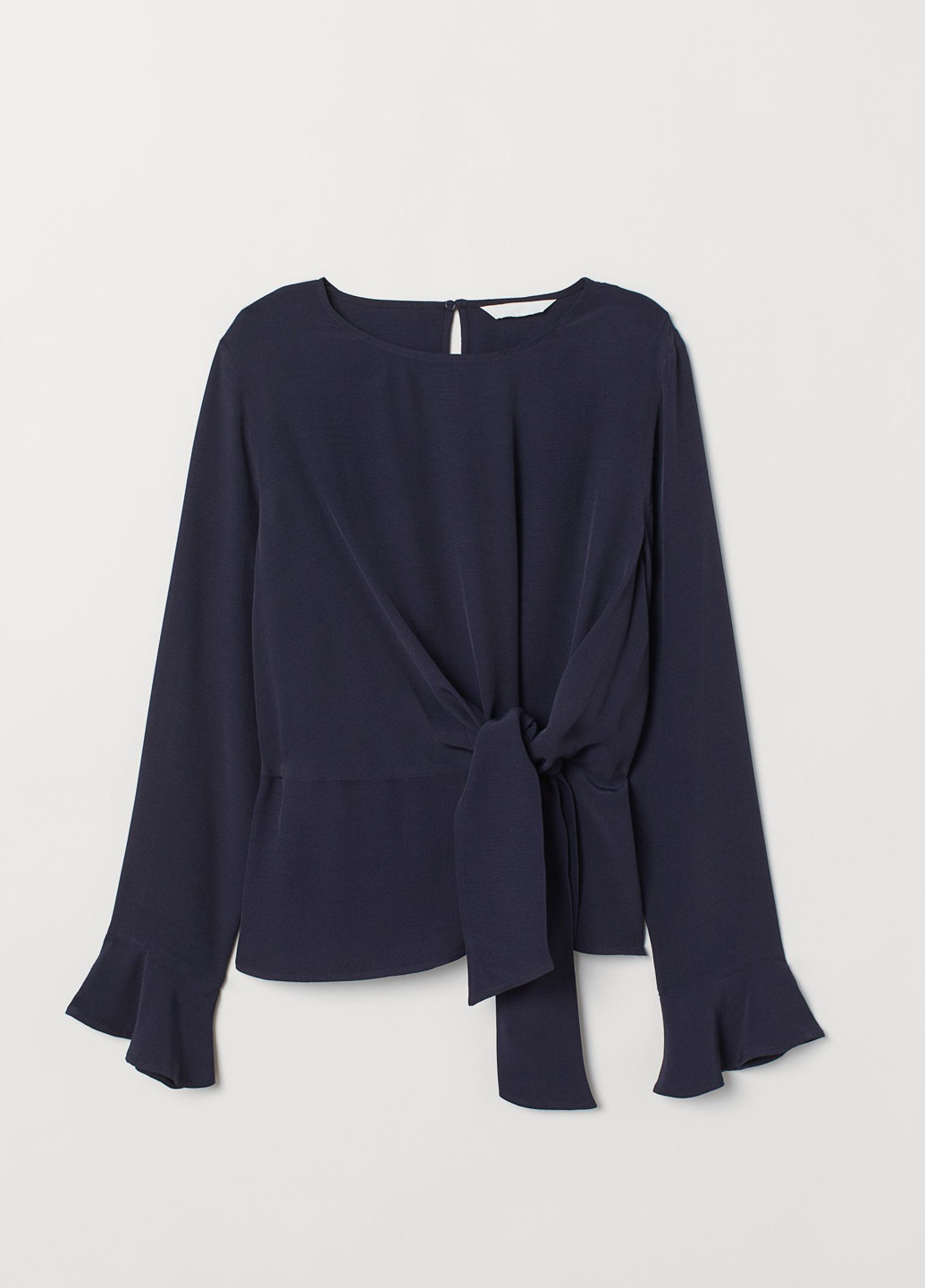 Темно-синя демісезонна блуза з баскою H&M
