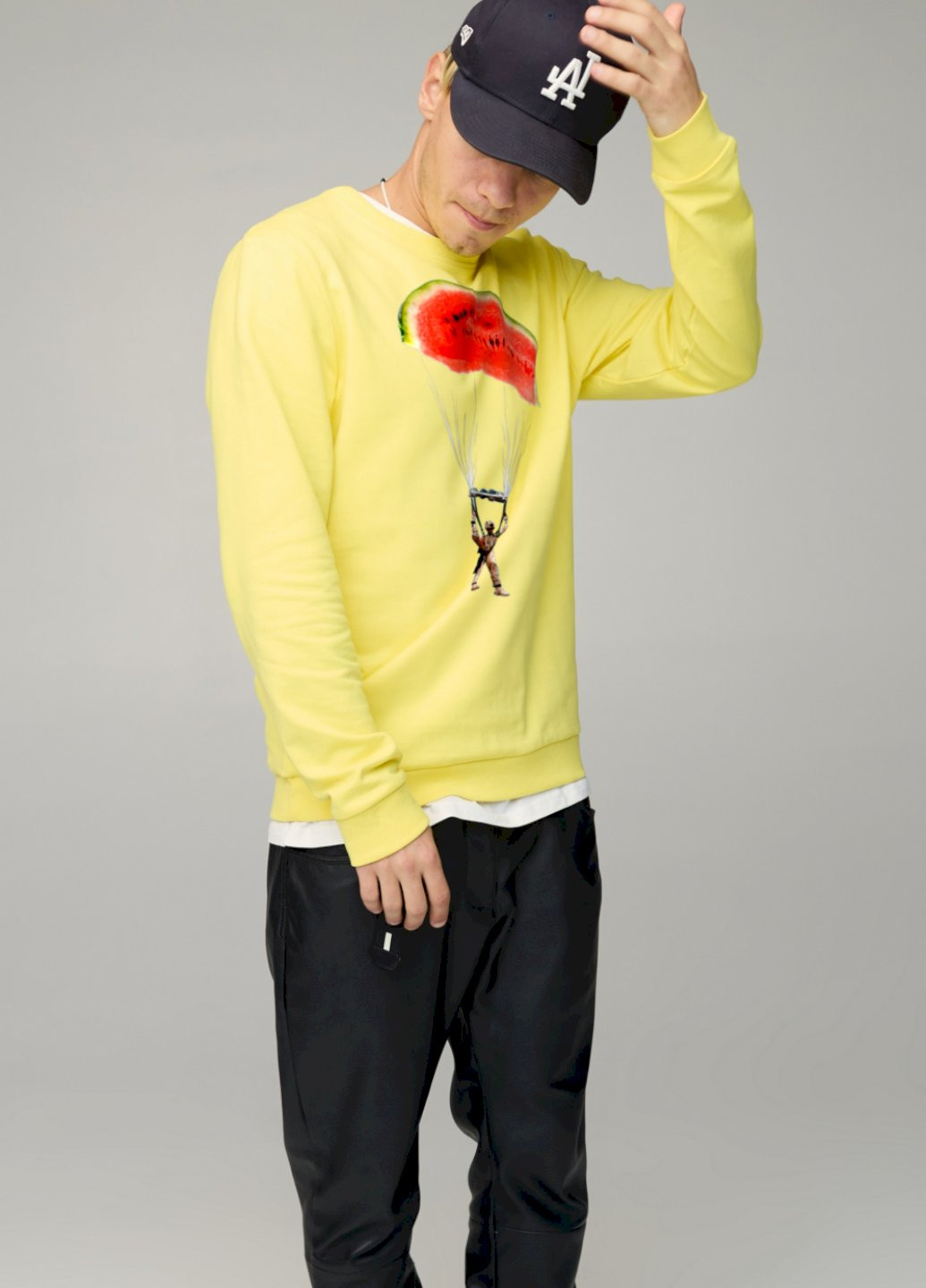 Желтый світшот чоловічий basic /no flis/ YAPPI рисунок (254557787)