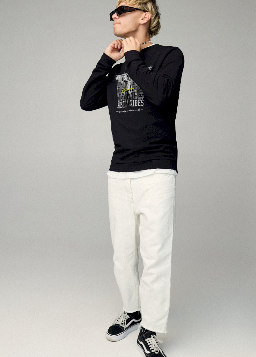 Черный свитшот мужской basic /no flis/ YAPPI рисунок (251424240)