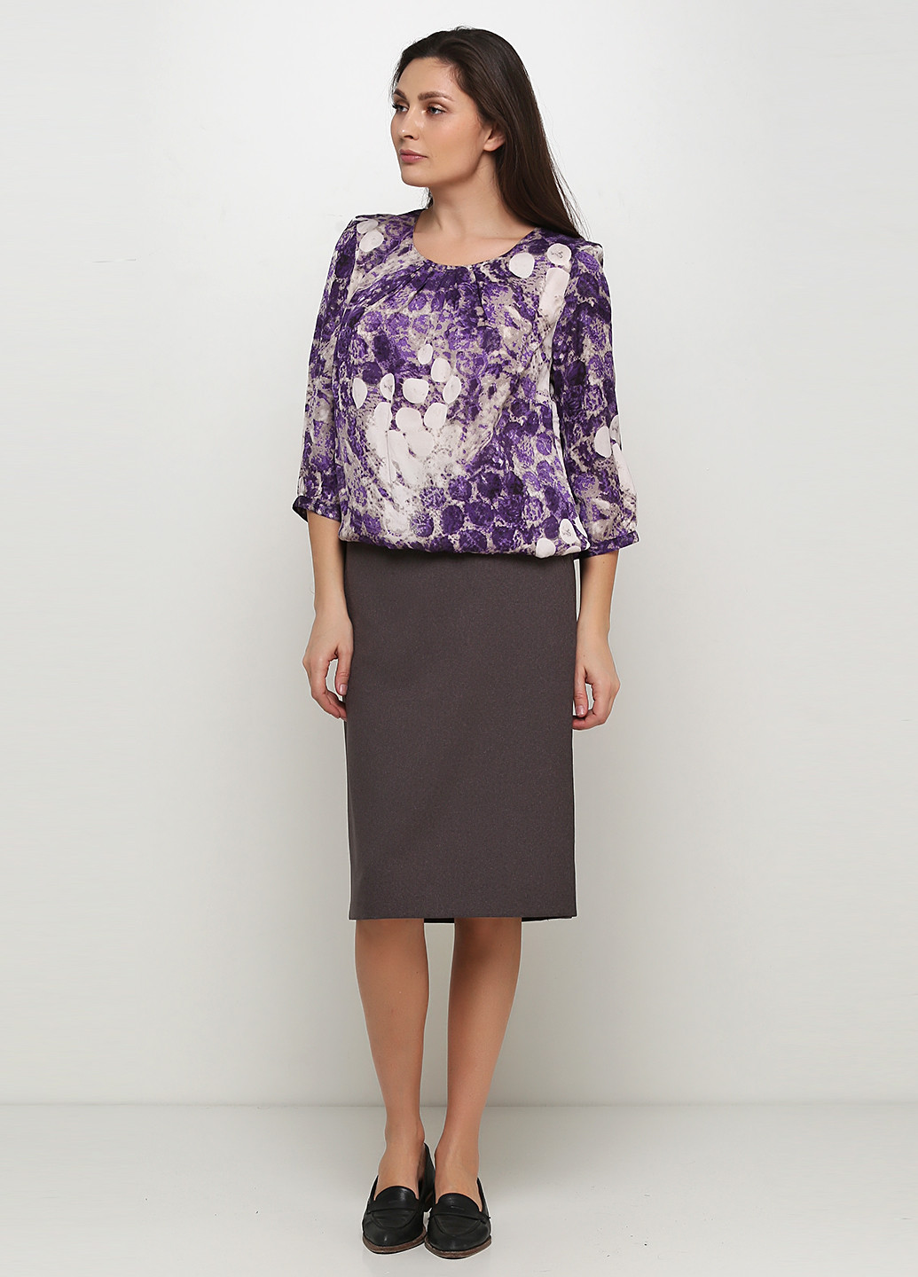 Фиолетовый демисезонный комплект (блуза, юбка) BRANDTEX CLASSIC