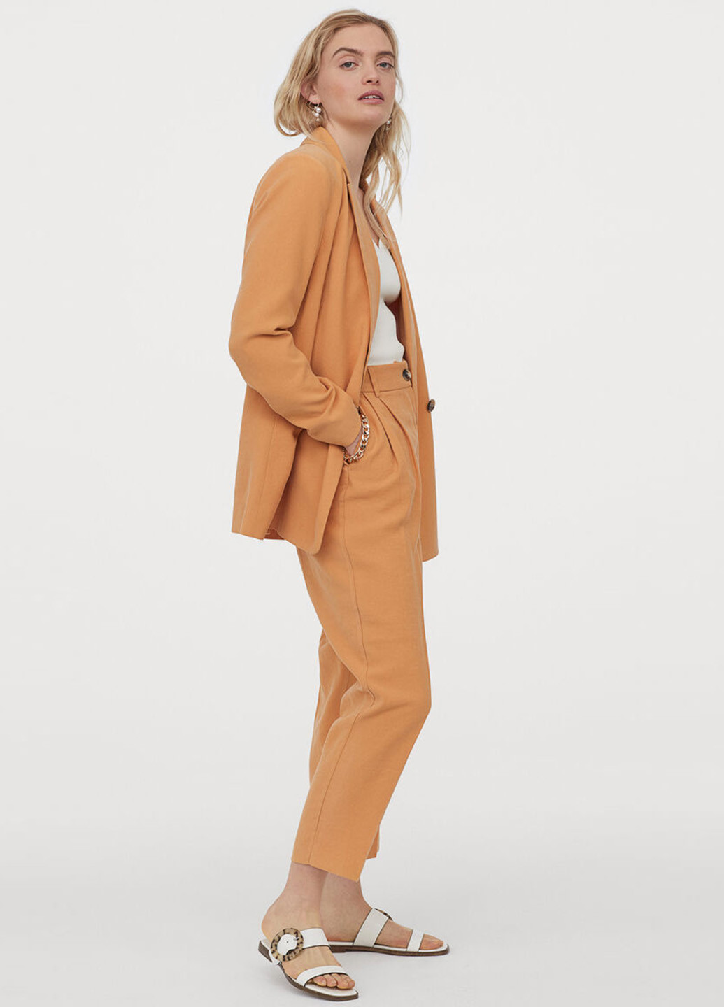 Светло-оранжевый женский жакет H&M однотонный - демисезонный