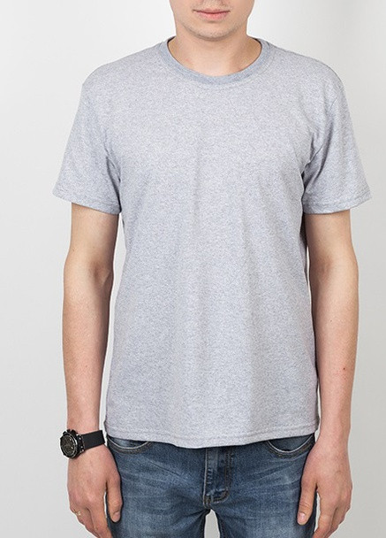 Сіра літня футболка однотонна бавовняна стандарт Габби