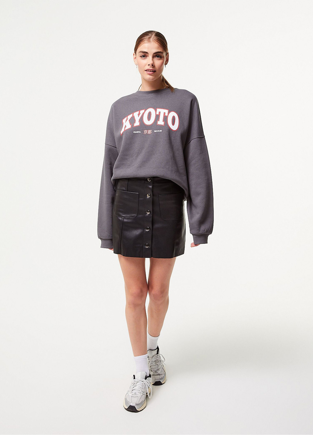 Черная кэжуал однотонная юбка Jennyfer