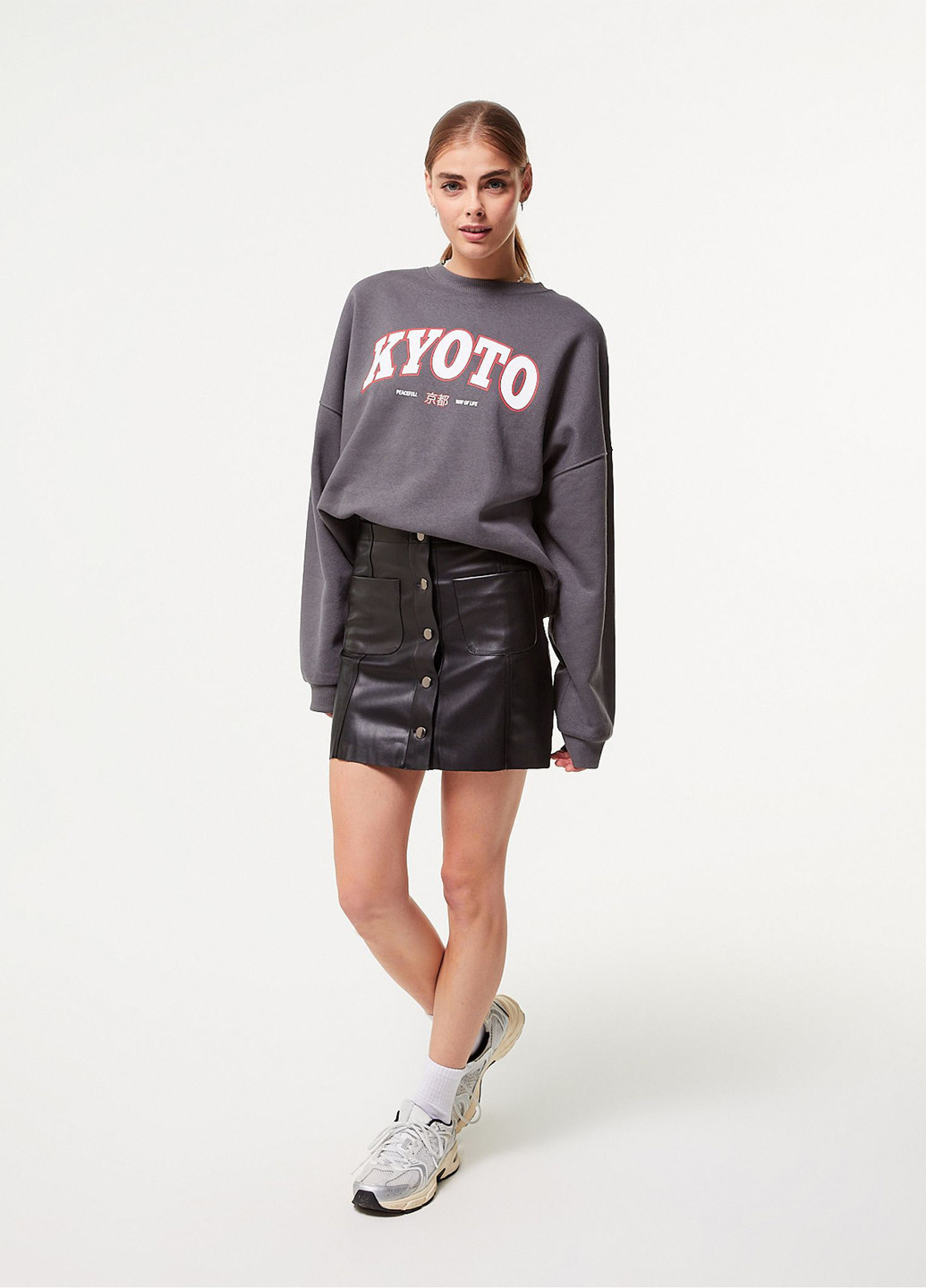 Черная кэжуал однотонная юбка Jennyfer