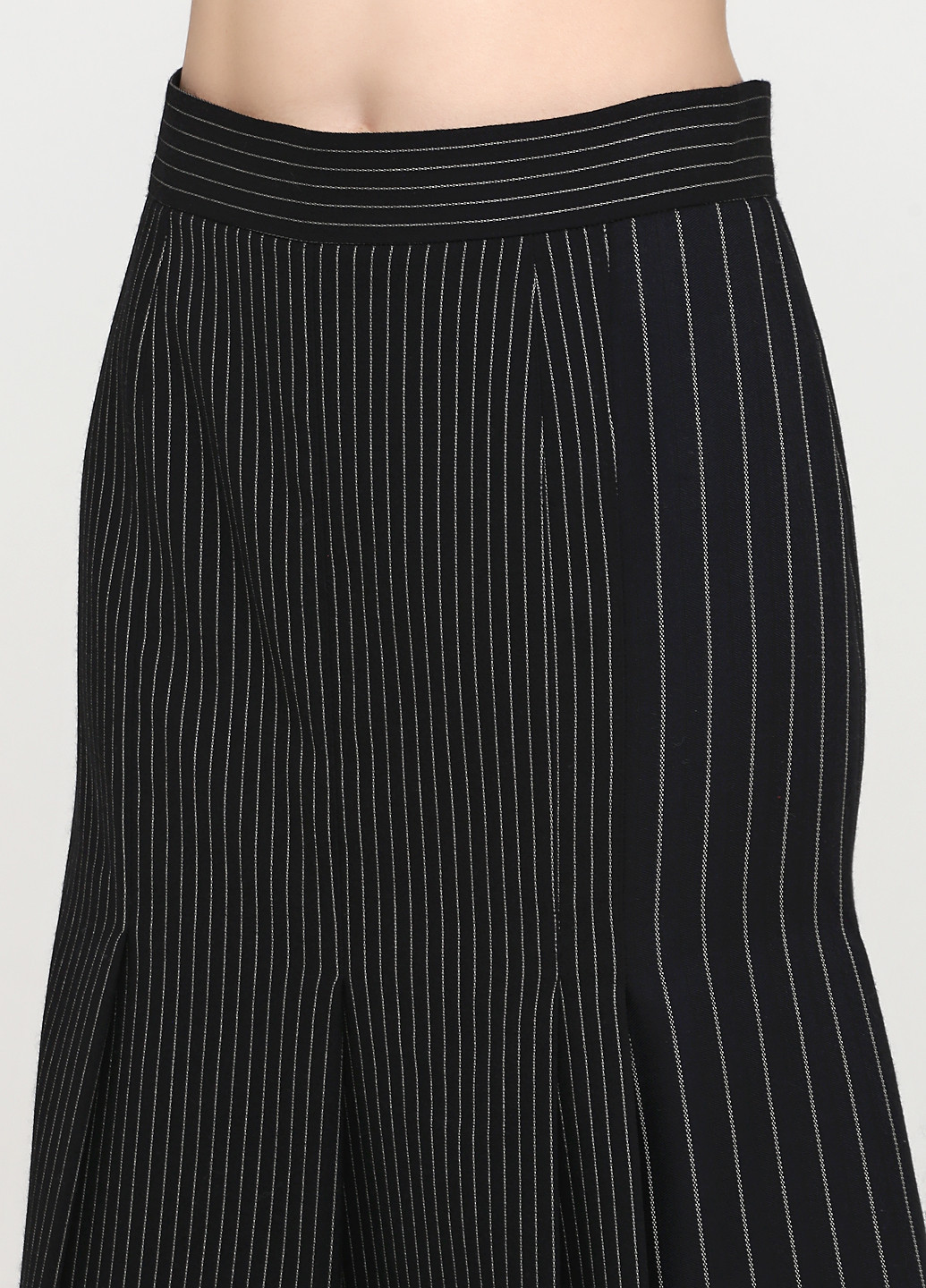 Черная кэжуал в полоску юбка Stella McCartney клешированная