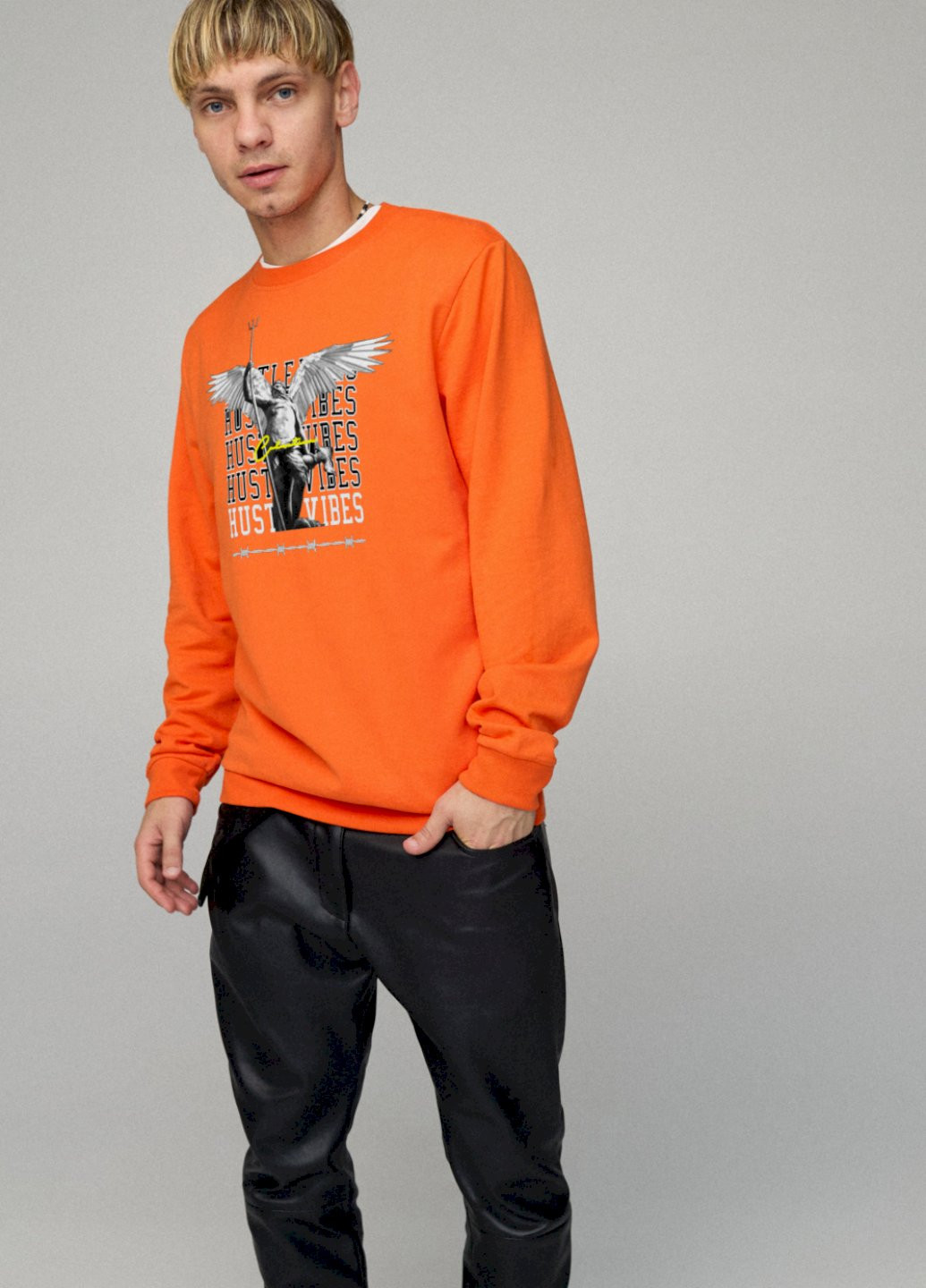 Оранжевый свитшот мужской basic /no flis/ YAPPI (252259428)