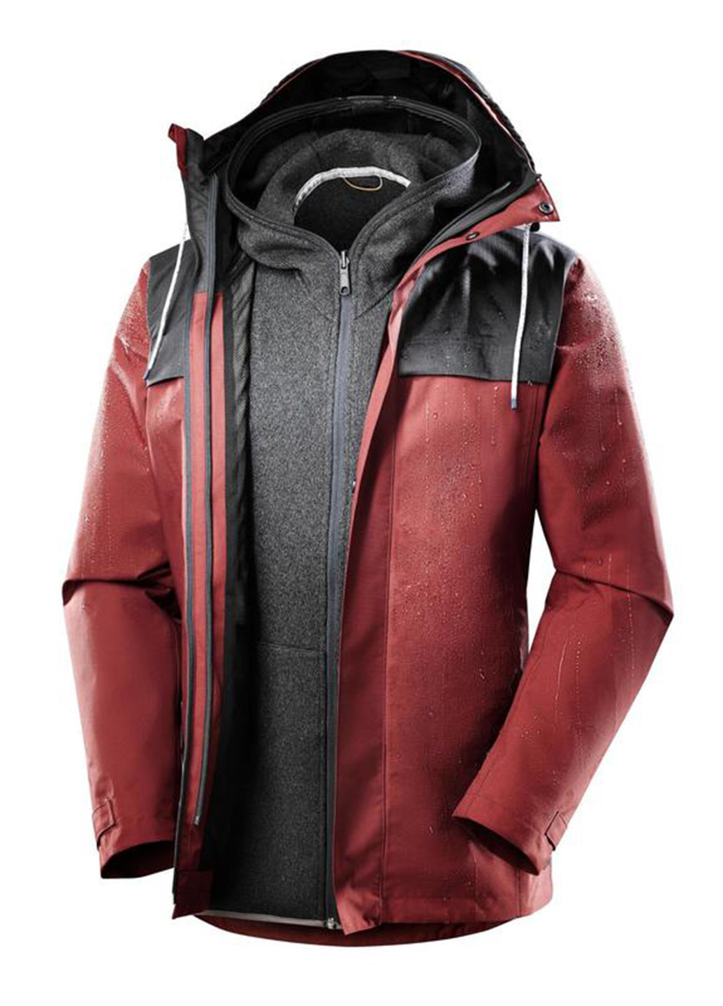Бордовая зимняя куртка Decathlon