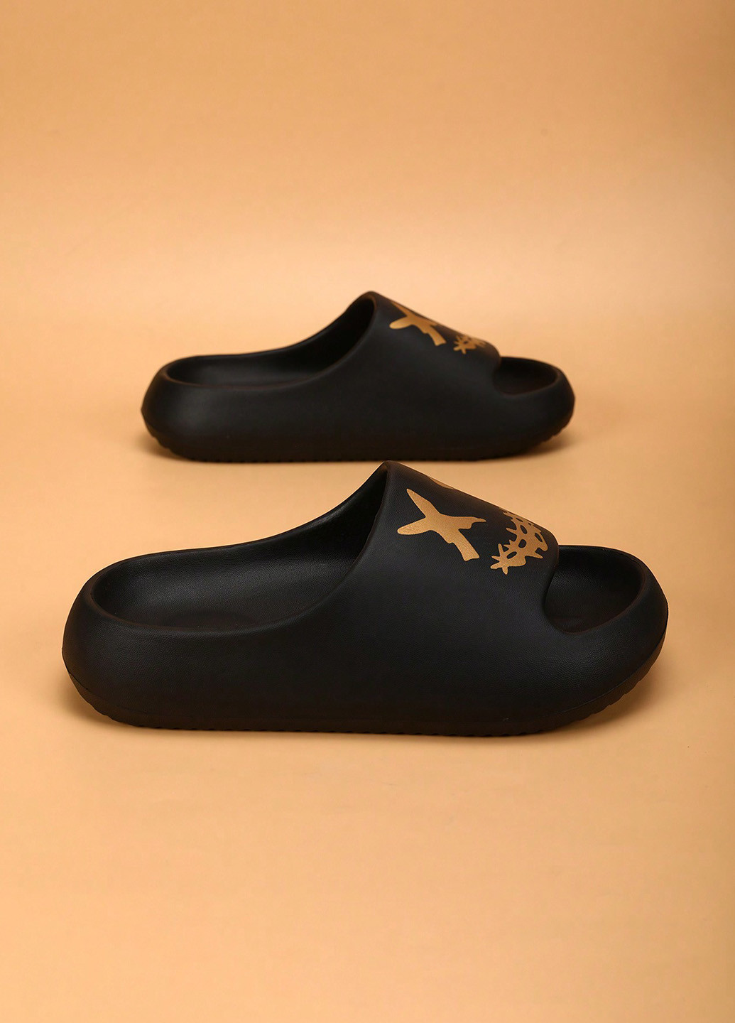 Черные пляжные, домашние, кэжуал шлепанцы SHEIN