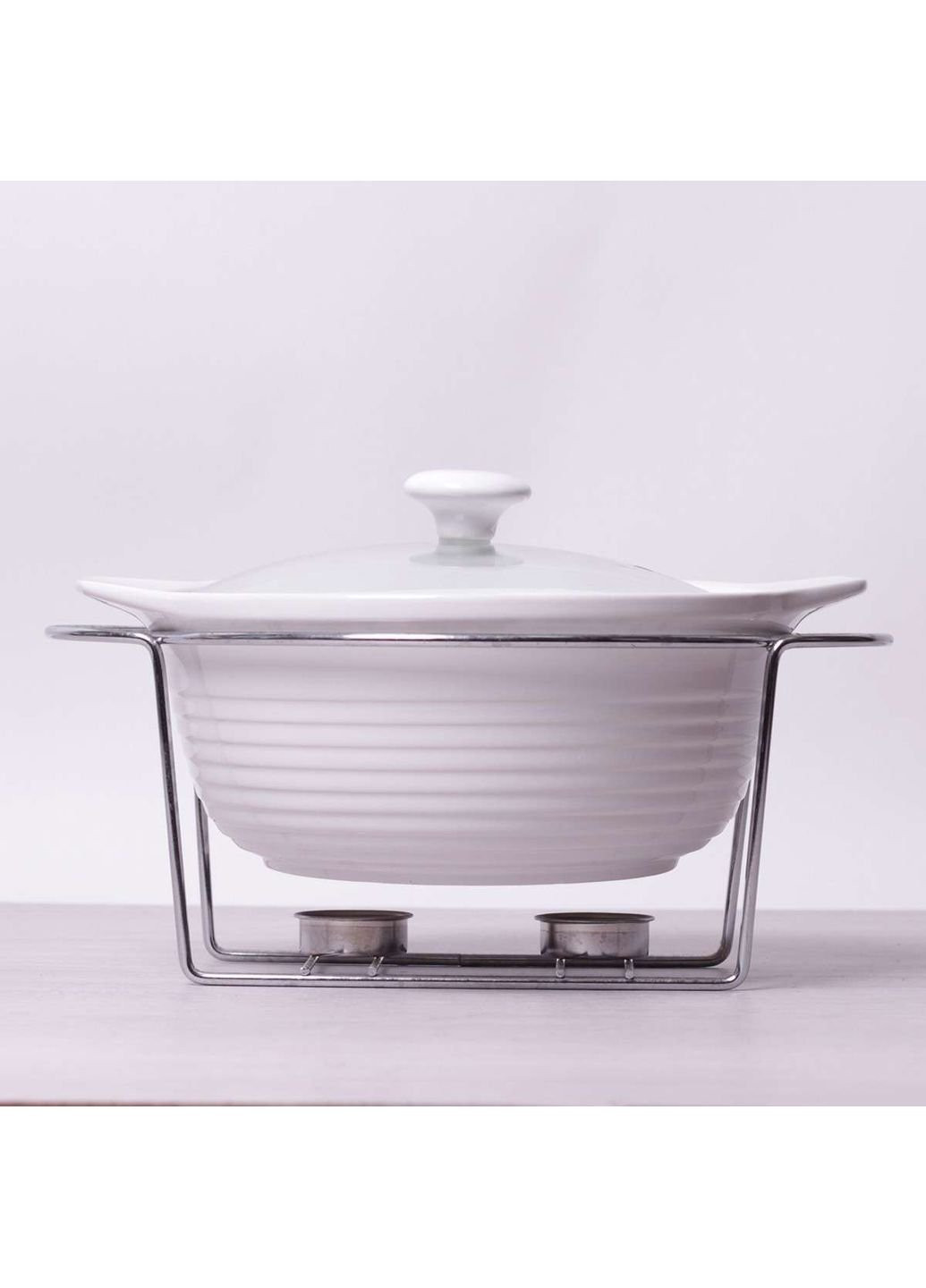 Марміт керамічний 2.4л зі скляною кришкою та металевою підставкою 6401 Kamille (253786493)