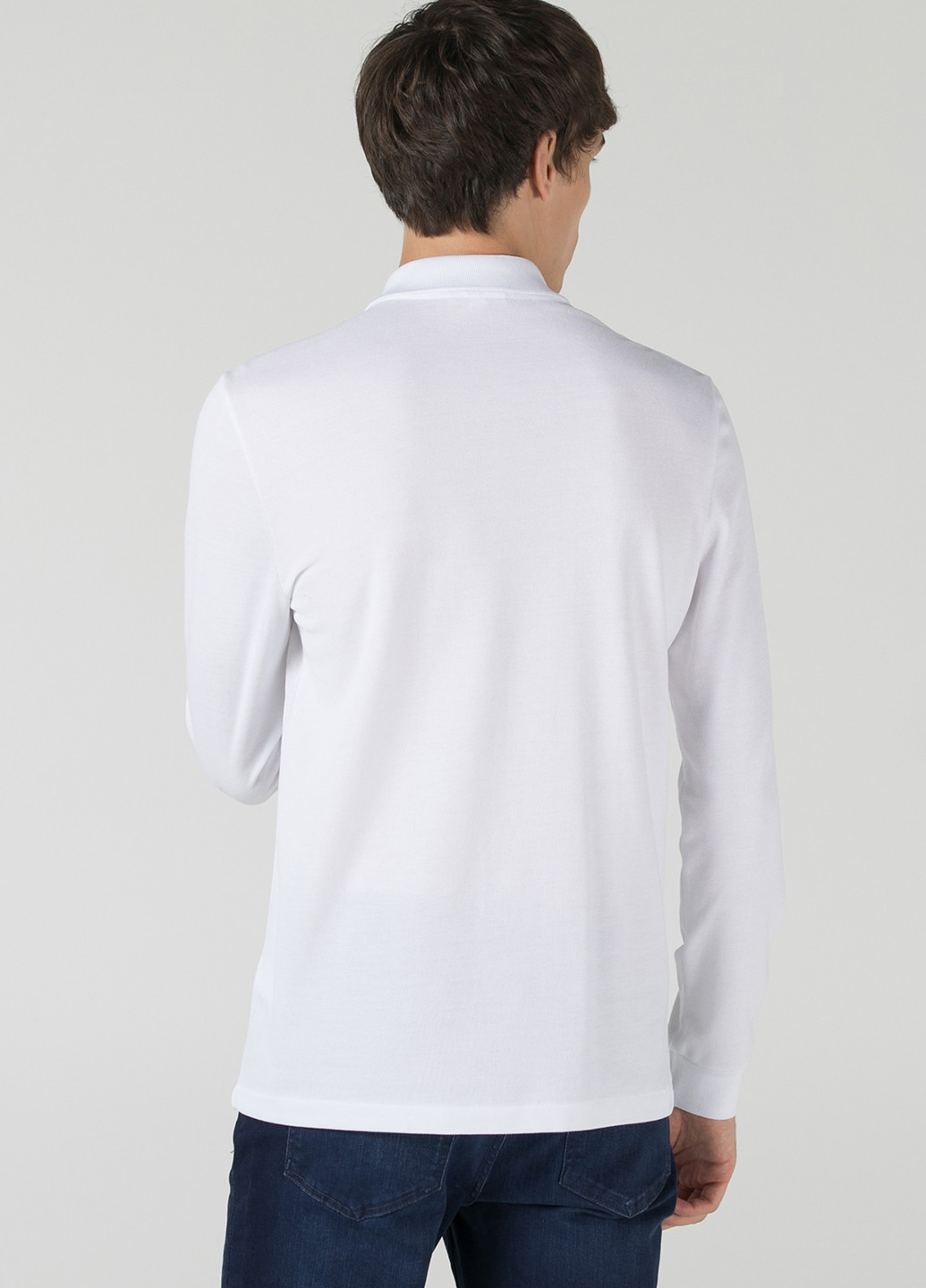 Белая футболка-поло для мужчин Lacoste однотонная