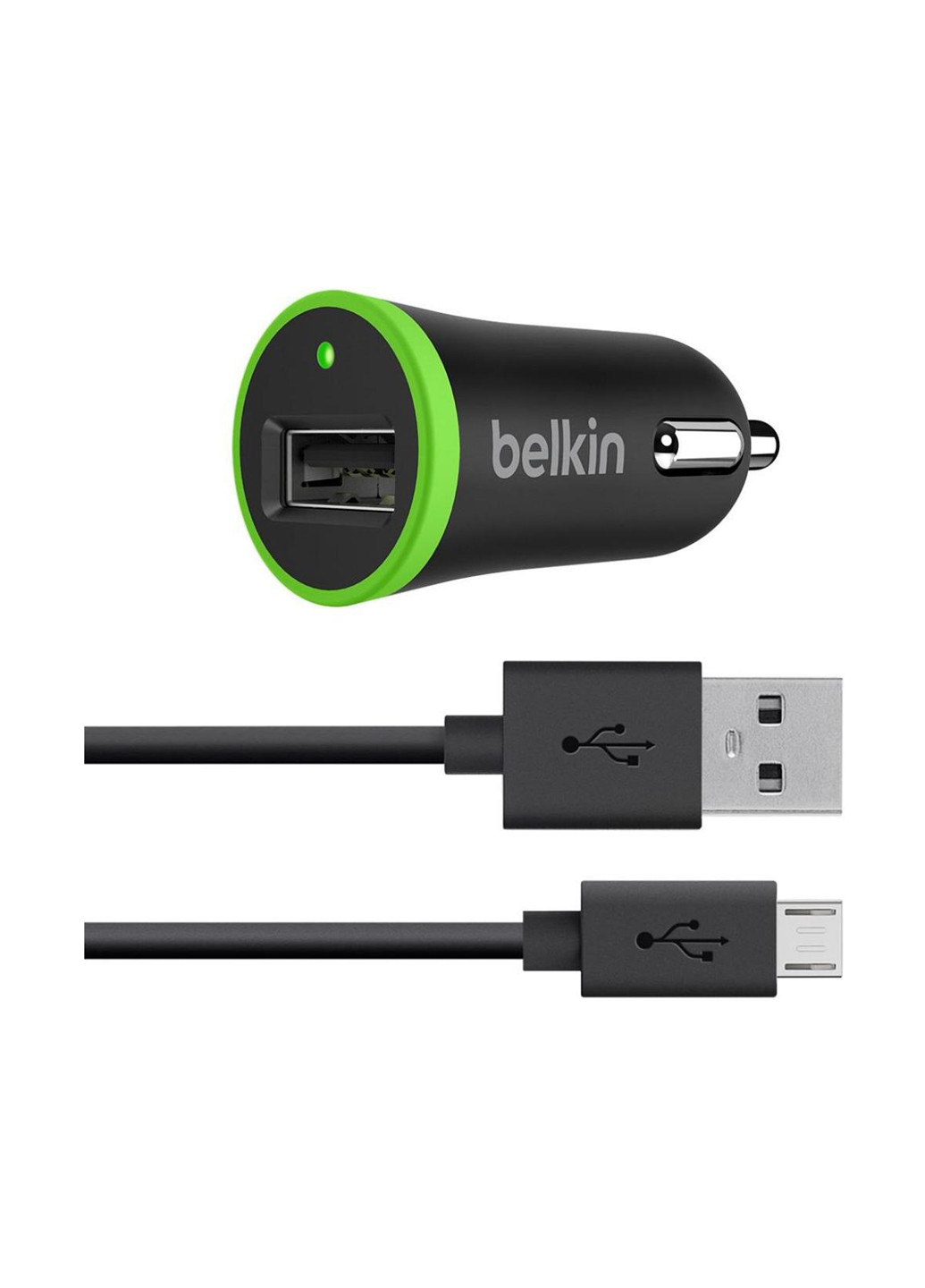 Автомобільне ЗУ USB 2.4а, 12 W з Micro USB Cable, 1.2м, Black (F8M887BT04-BLK) Belkin usb 2.4а, 12 w с micro usb cable,1.2м, black (f8m887bt04-blk) (137882476)