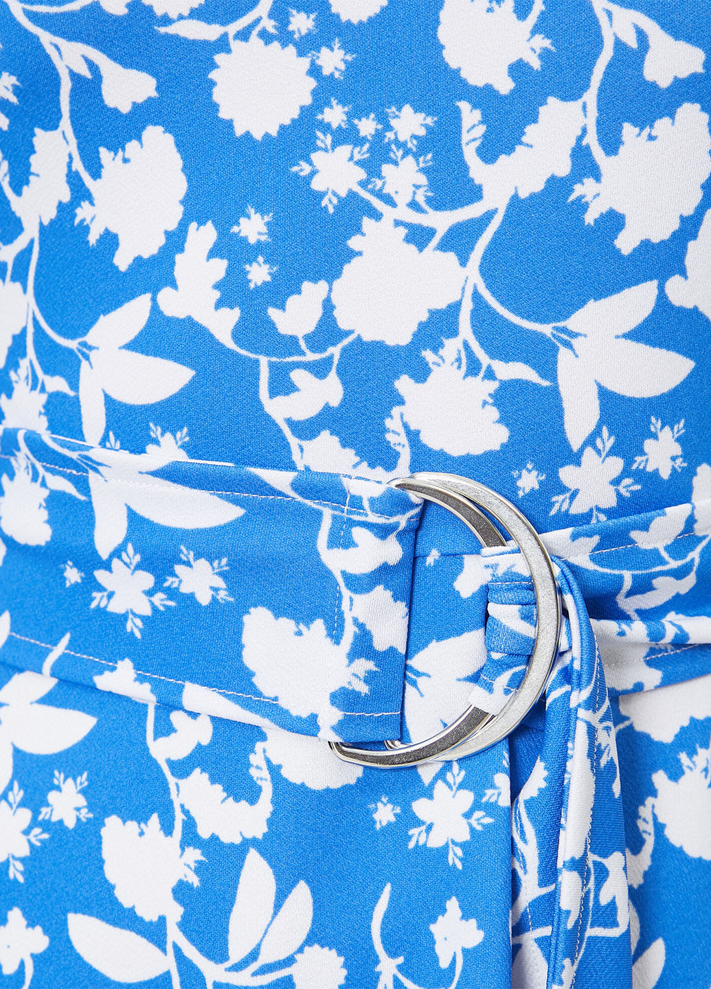 Голубое кэжуал платье клеш KOTON с цветочным принтом