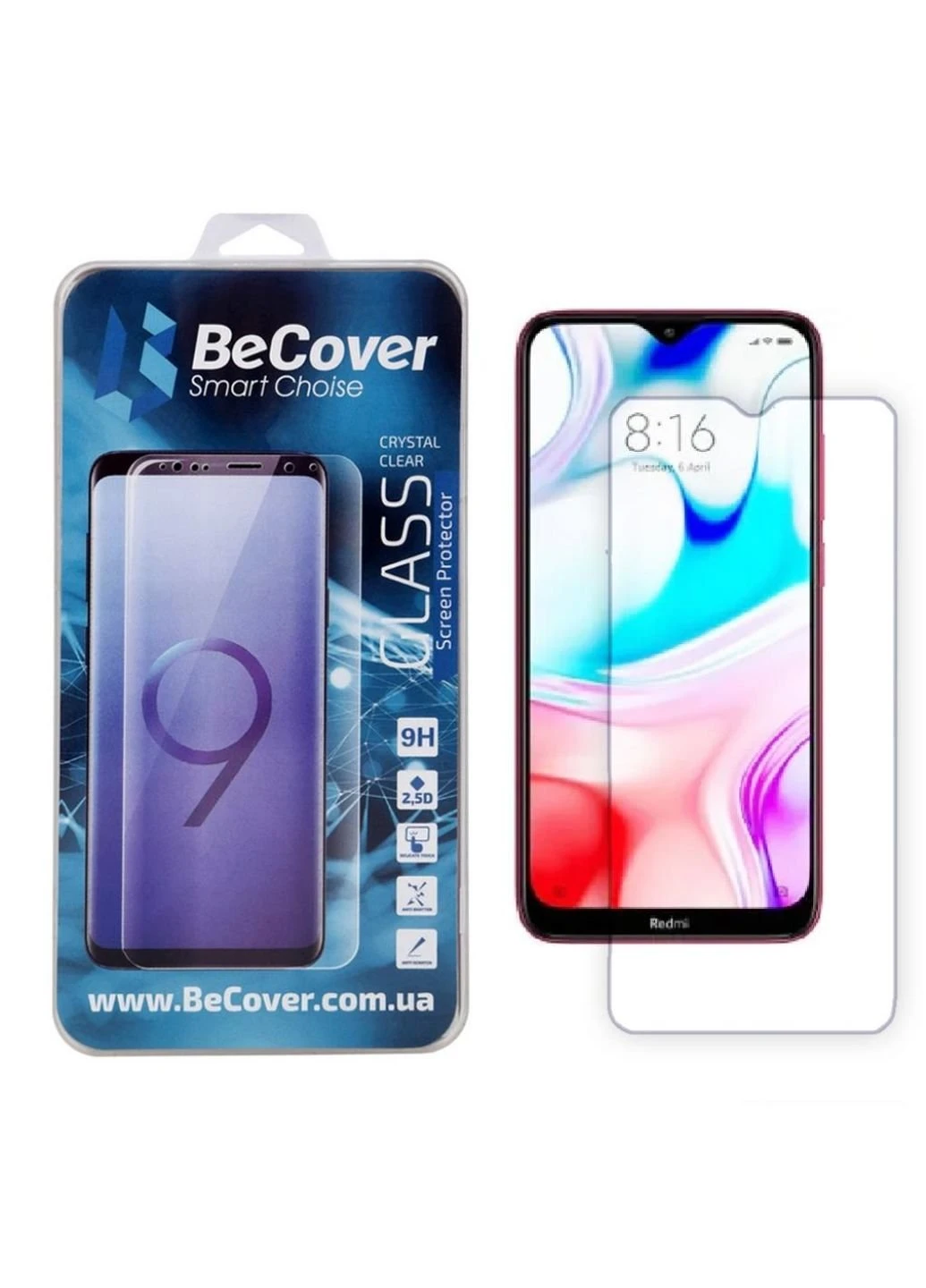 Стекло защитное Xiaomi Redmi 8 Crystal Clear Glass (704159) BeCover (249598647)