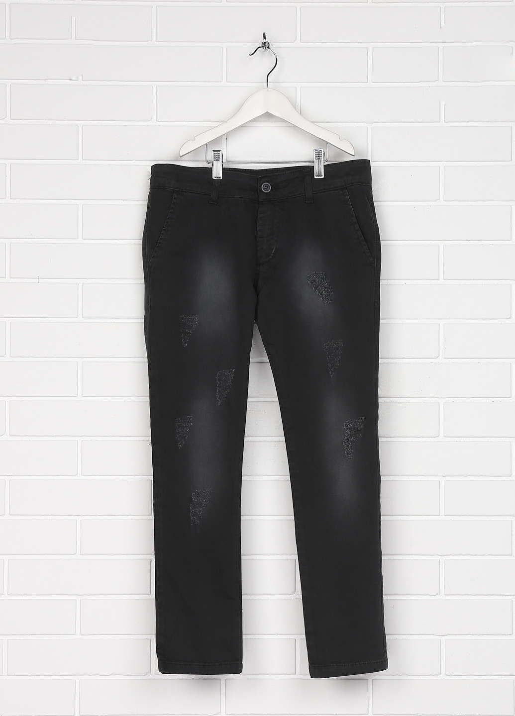 Джинси KLOOS середня талія однотонні темно-сірі джинсові
