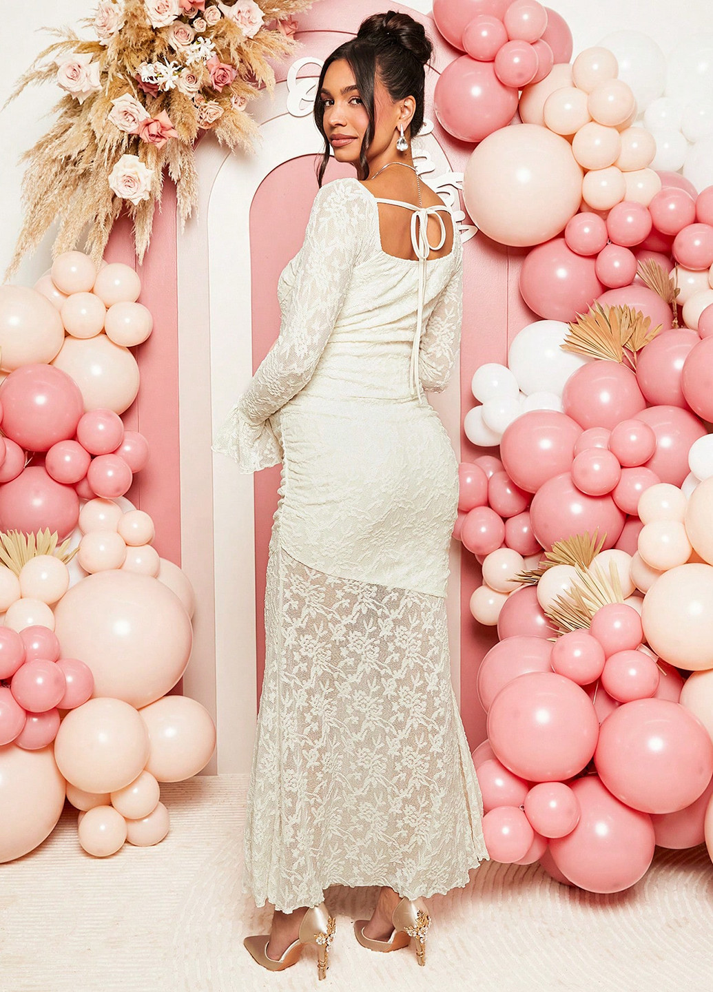 Білий святковий сукня для вагітних годе SHEIN однотонна