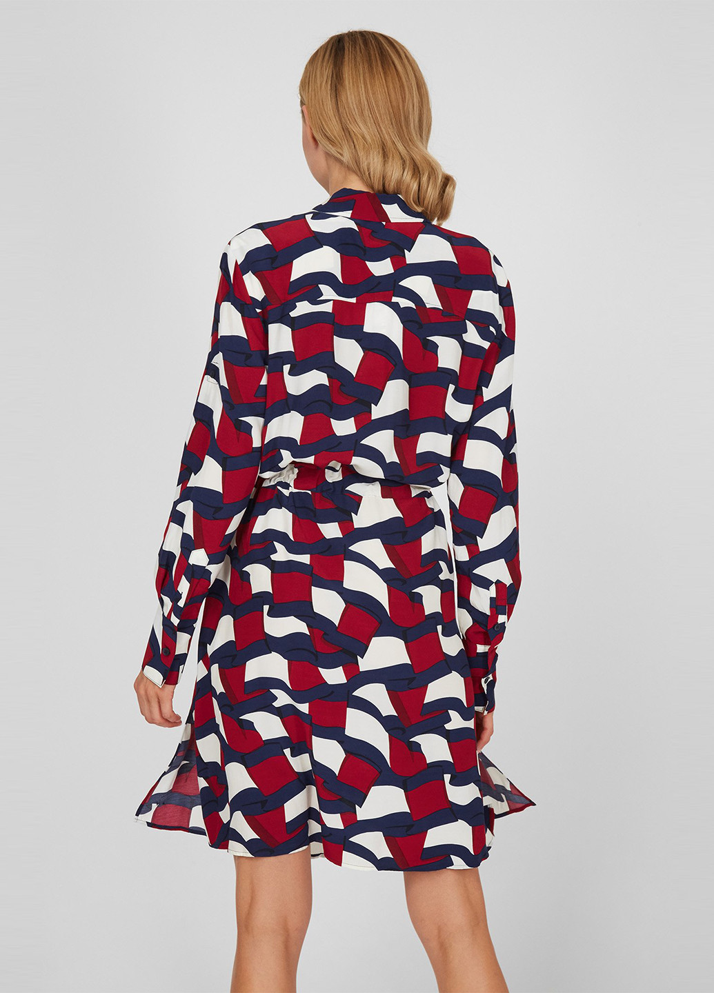 Комбинированное кэжуал платье рубашка Tommy Hilfiger с абстрактным узором