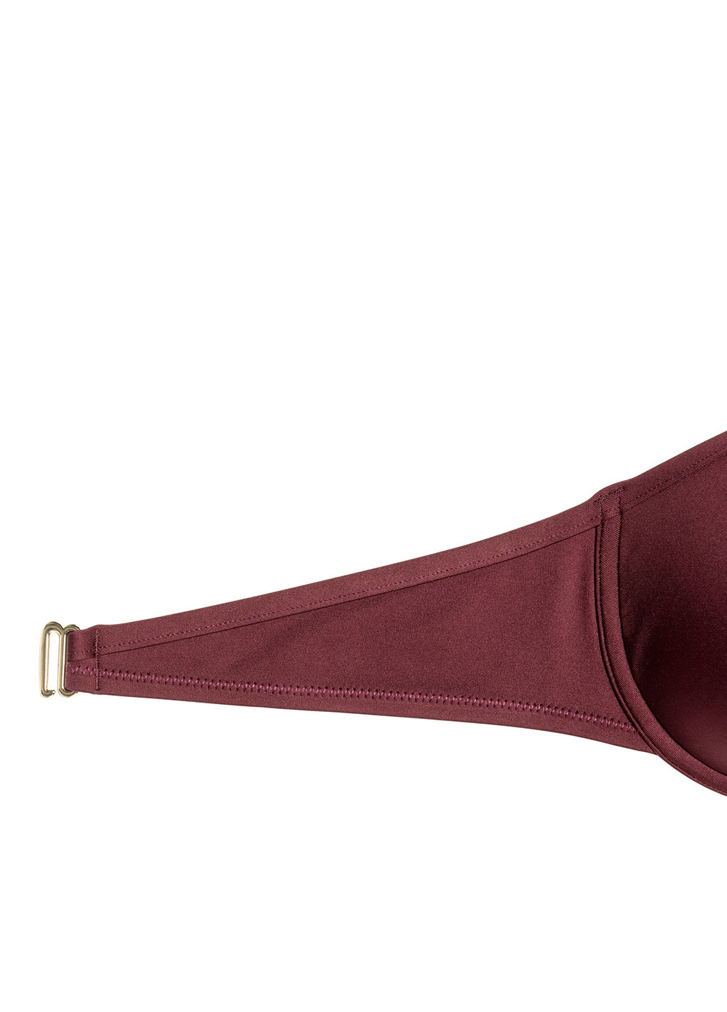 Купальный лиф H&M однотонный бордовый пляжный полиэстер