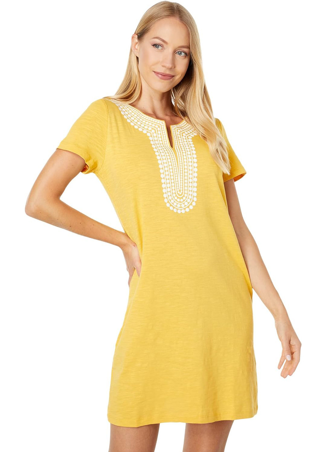 Желтое кэжуал платье платье-футболка Tommy Hilfiger однотонное