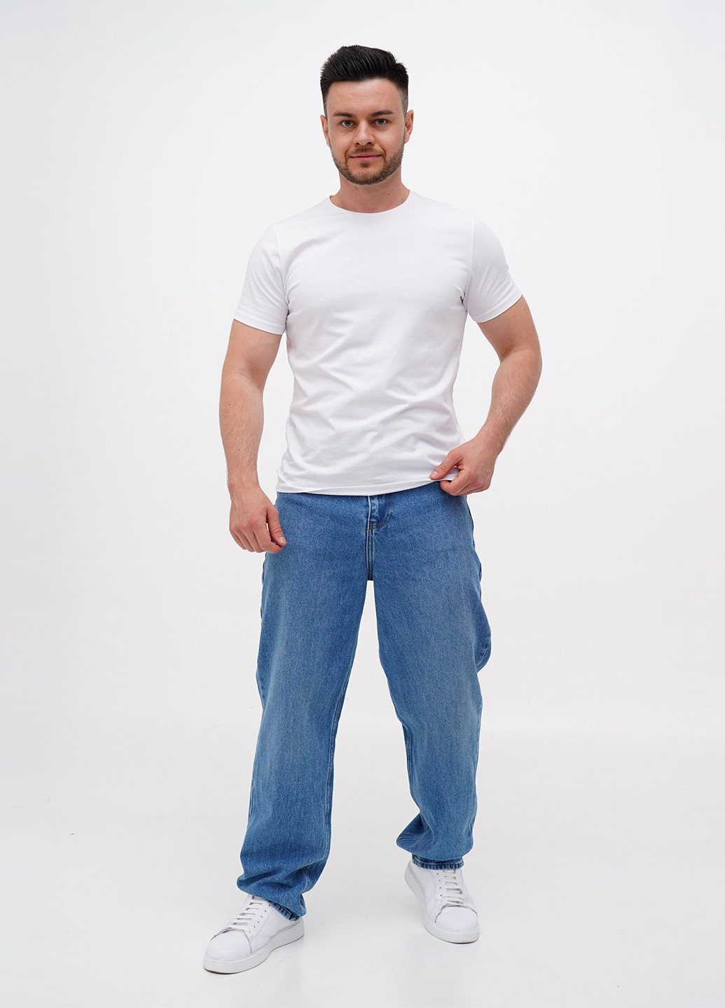 Светло-синие демисезонные баллоны джинсы Trend Collection