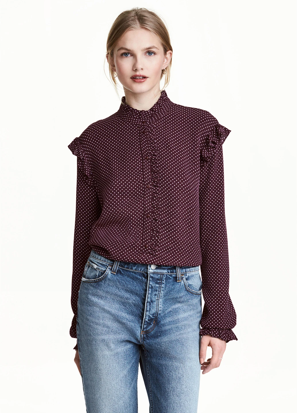 Бордова блуза H&M