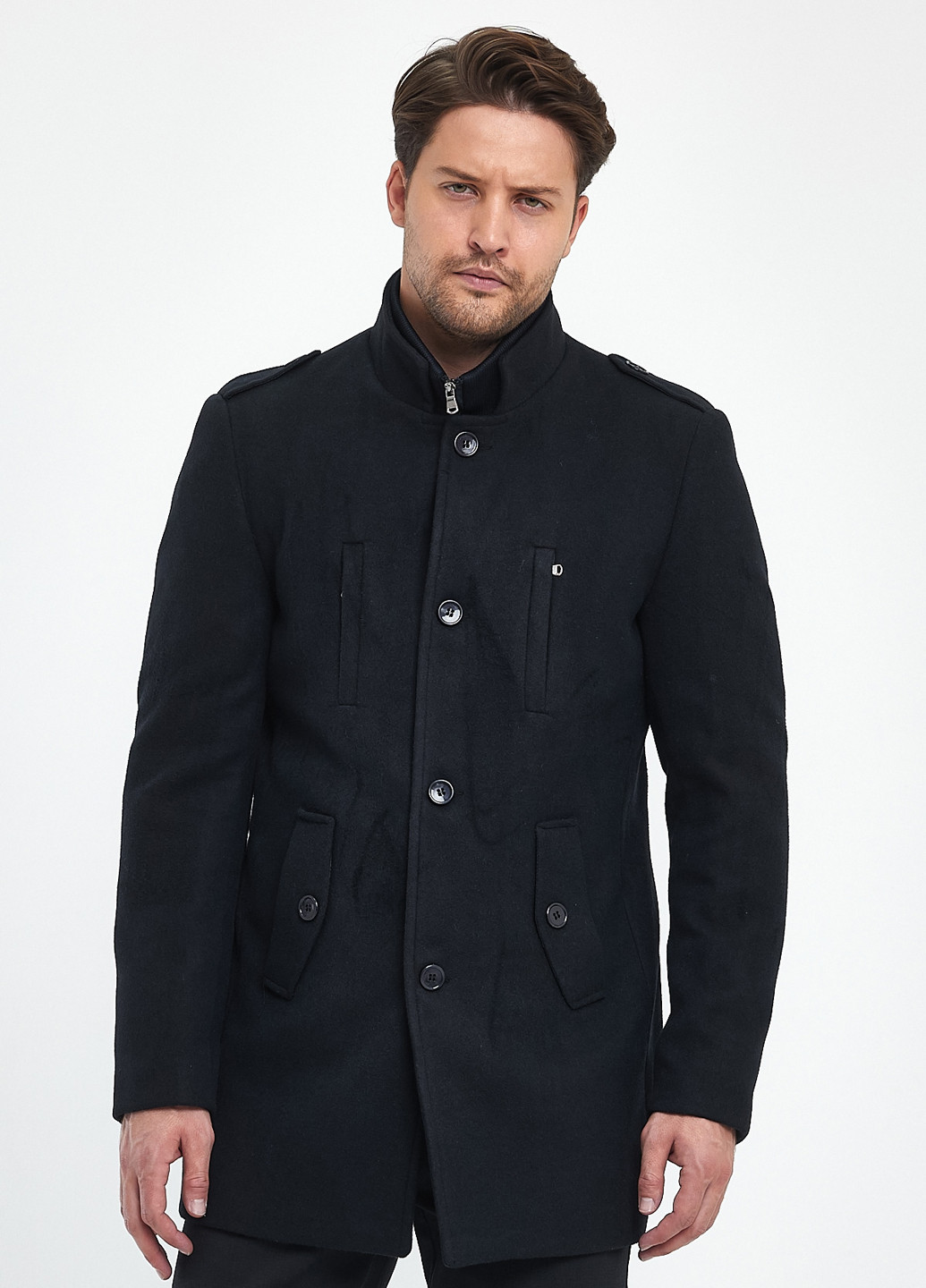 Чорне демісезонне Пальто однобортне Trend Collection