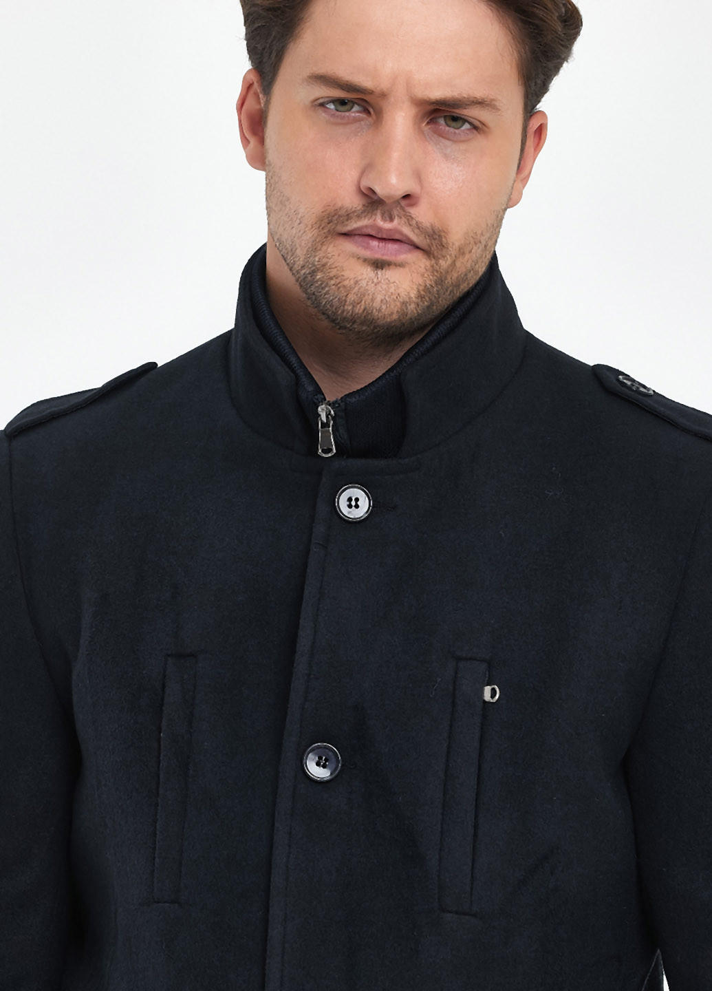 Чорне демісезонне Пальто однобортне Trend Collection