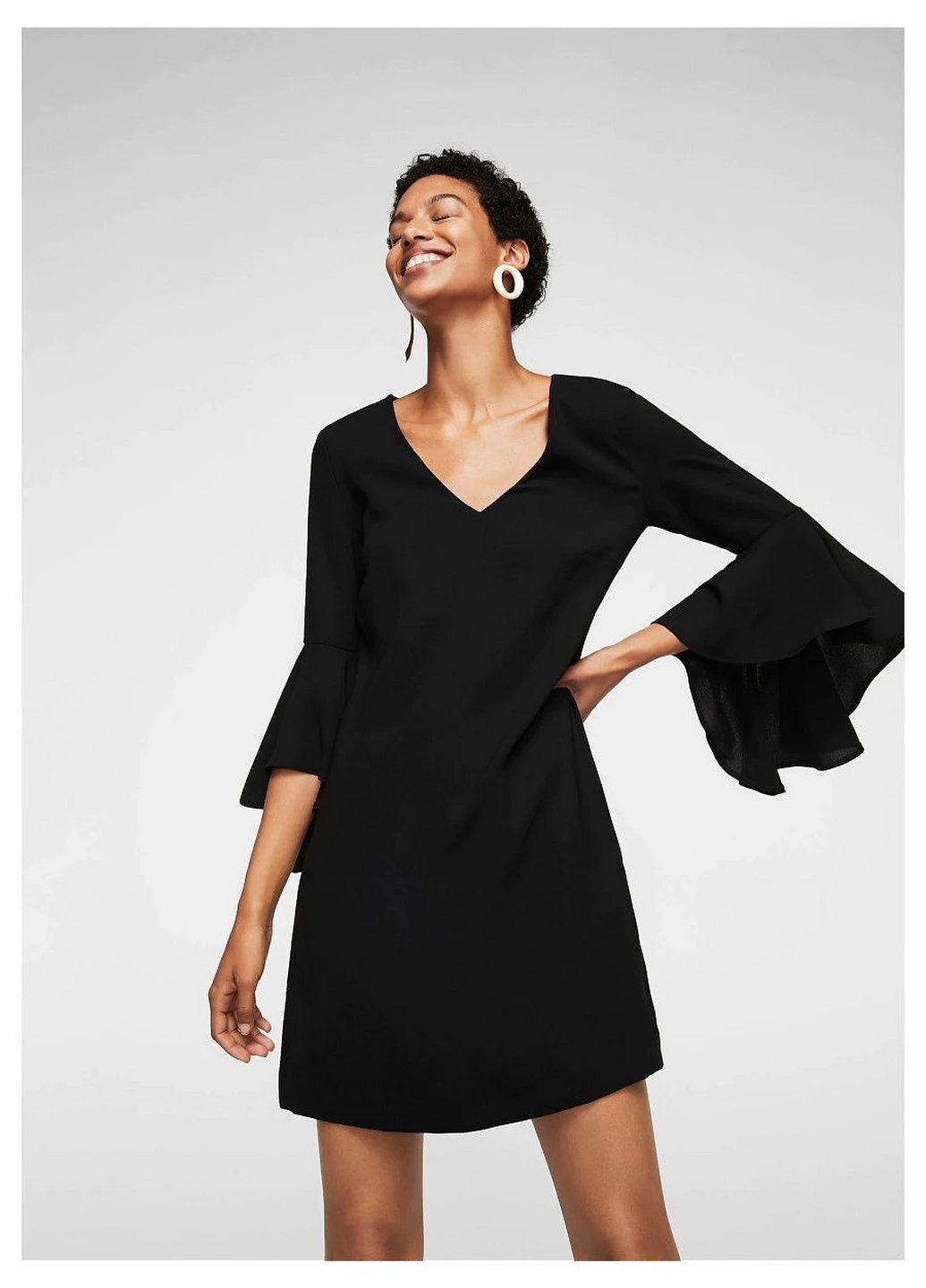 Черное кэжуал платье Mango однотонное
