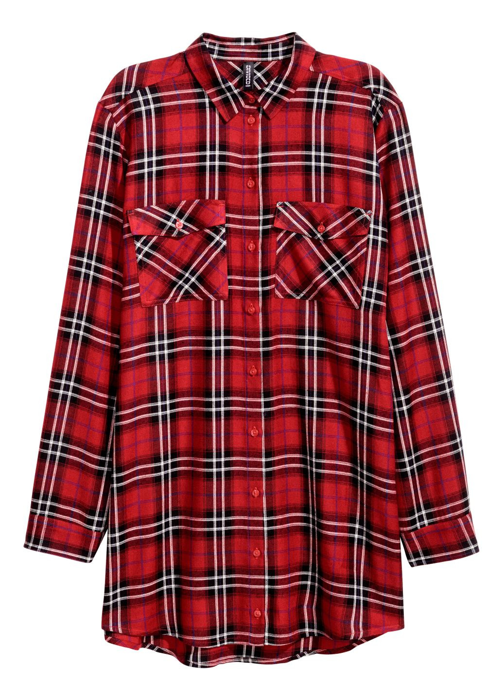 Бордовая кэжуал рубашка в клетку H&M