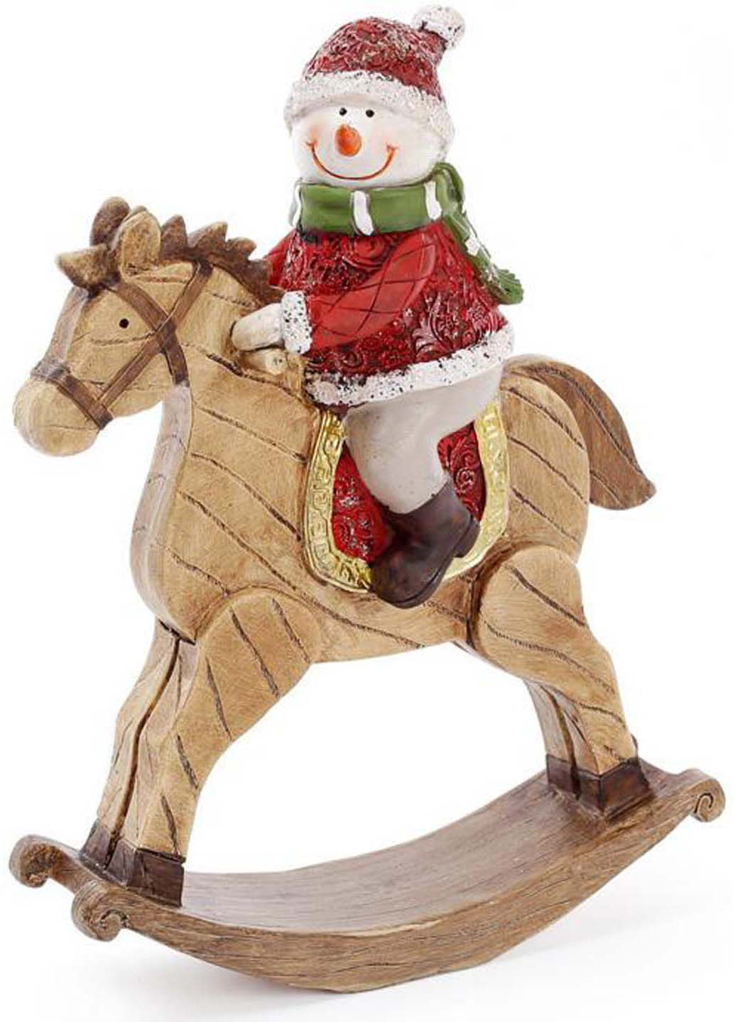 Статуетка Сніговічок на коні 20.5х6.5х26 см Bona (255430071)