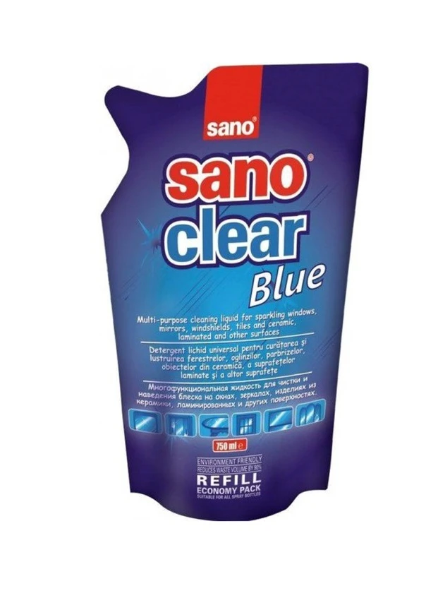Засіб для миття скла Clear Blue 750 мл (запасний блок) Sano (248072173)